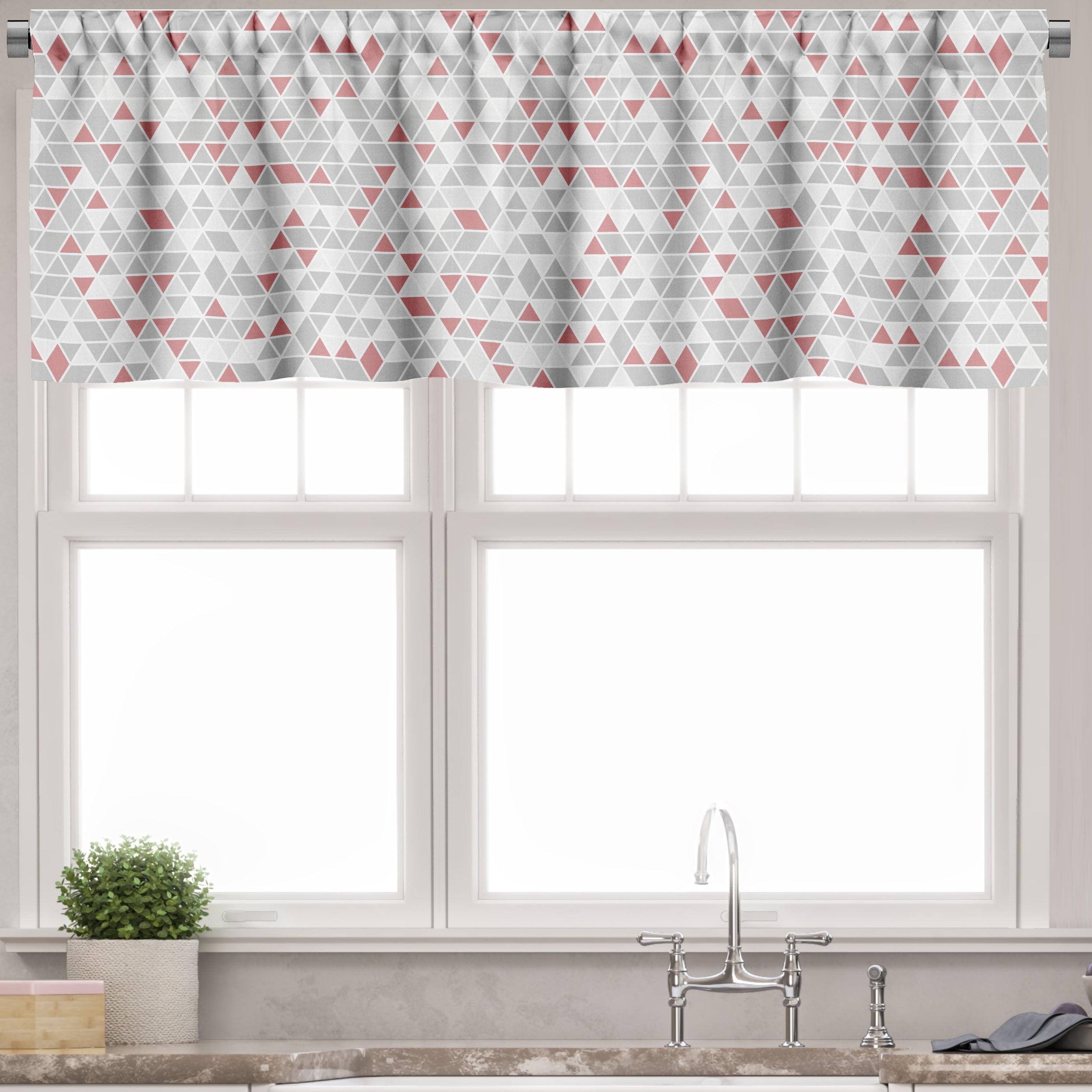 Ambesonne Geometric Valance Pack of 2 Contemporary Bicolour 94438