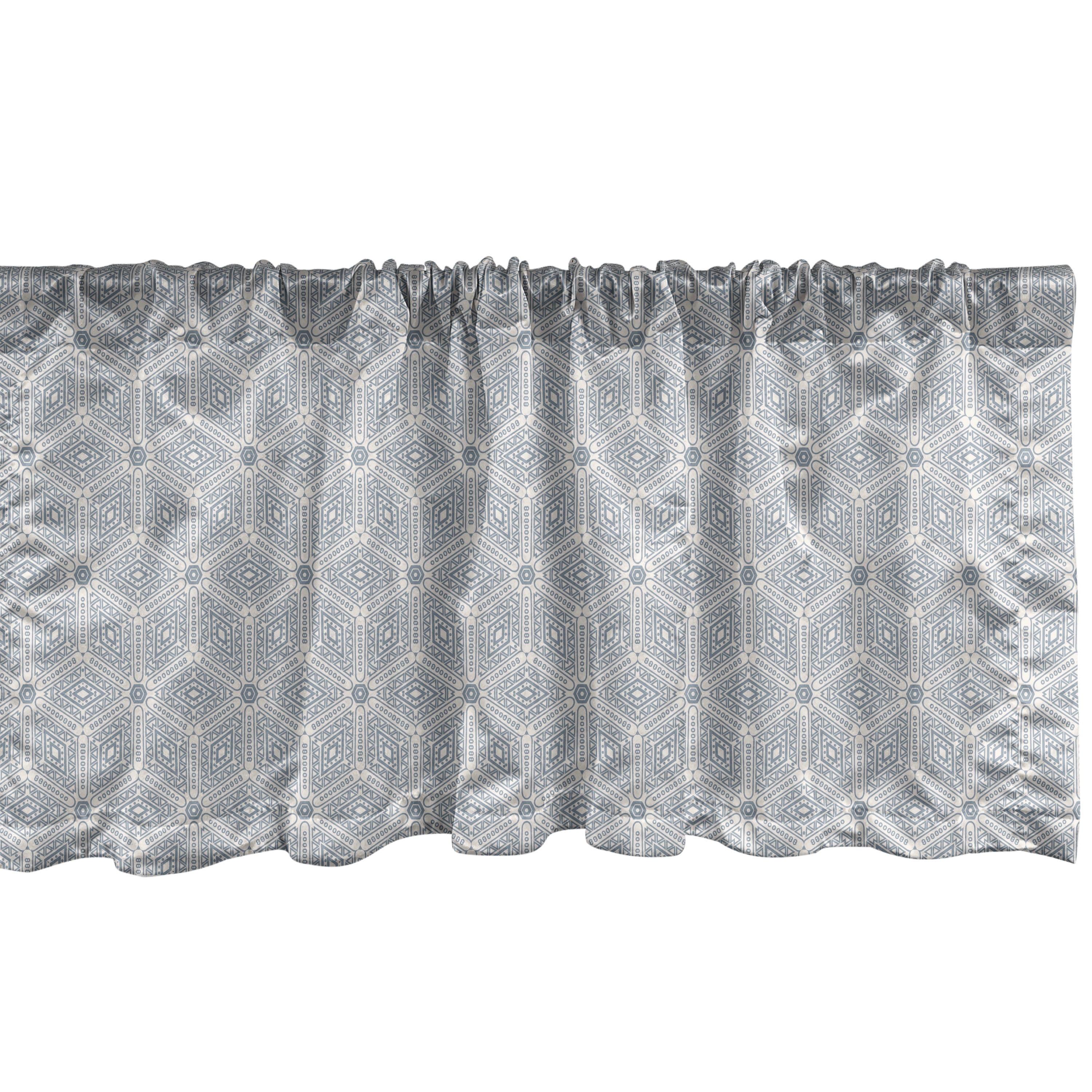 Ambesonne Geometric Valance Pack of 2 Soft Motif in Mutes Tones Pale Grey White