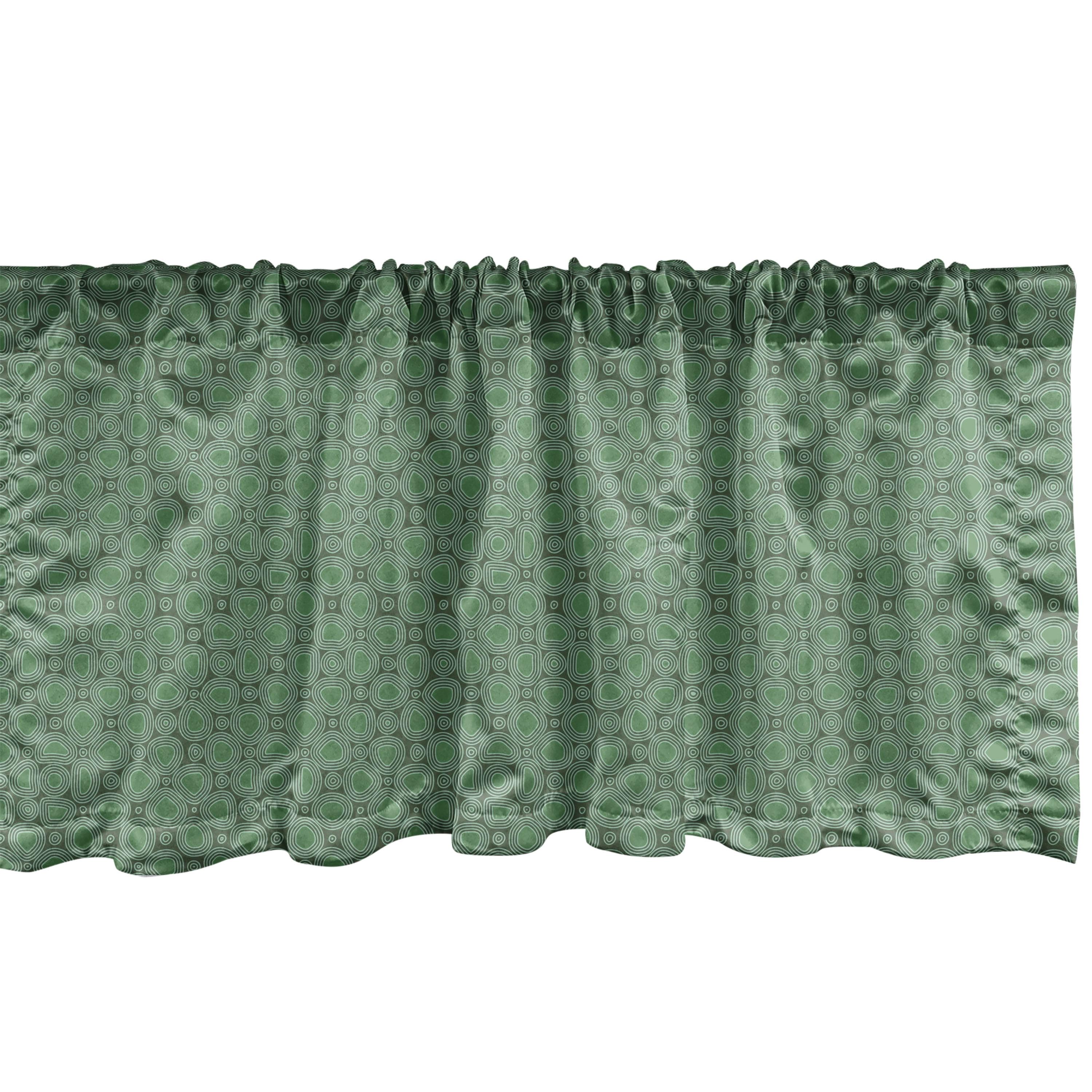 Ambesonne Floral Valance Pack of 2 Symmetrical Geometric Pistachio Green White