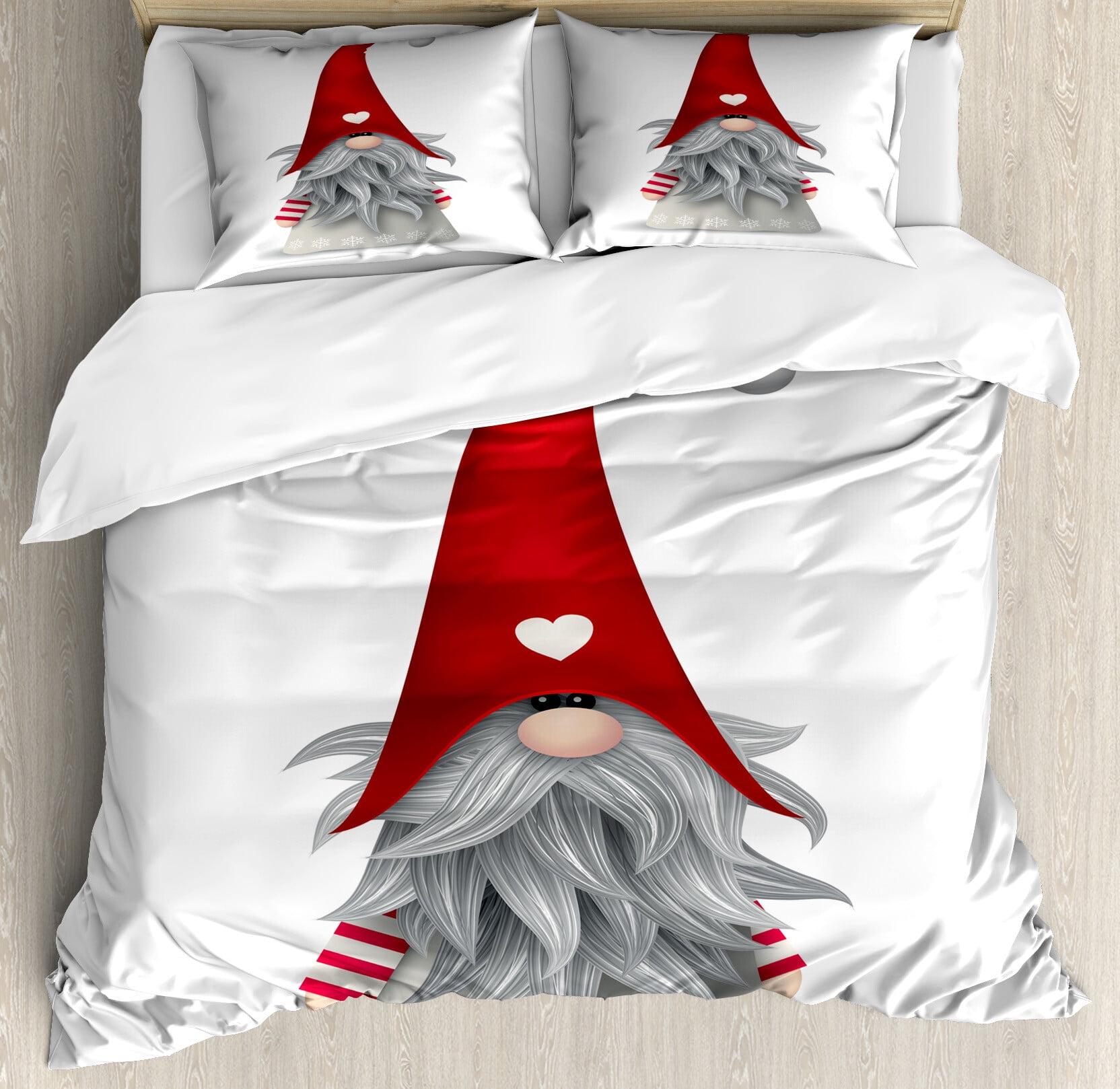 Finnish Folklore Gnome Queen Duvet Cover Set with Shams