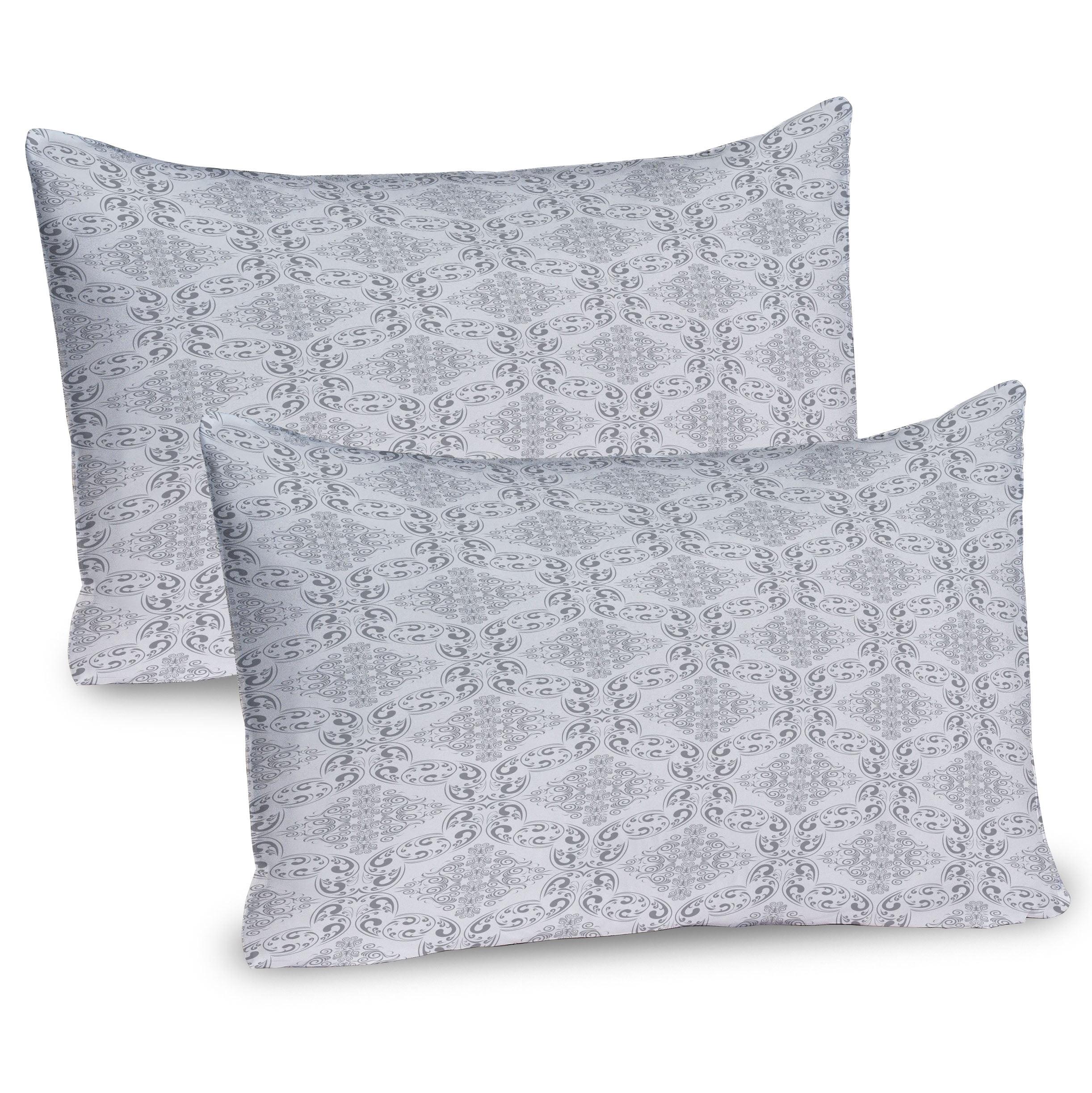 Ambesonne Grey Pillow Sham 2 Pack Victorian Regency Tile Grey Pale Grey