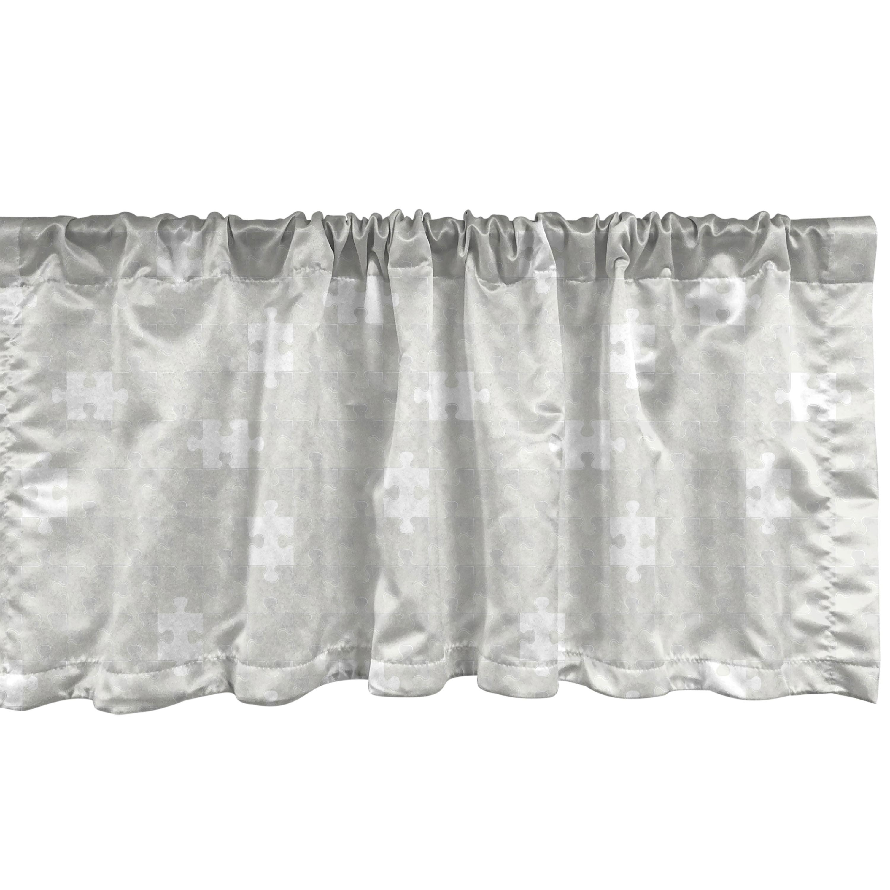 Ambesonne Geometric Valance Pack of 2 Soft Motif in Mutes Tones Pale Grey White