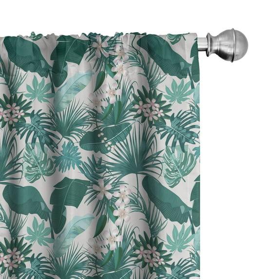 Ambesonne Hawaii Exotic Summer Blooming Semi-Sheer Rod Pocket Sliding Panels | Wayfair