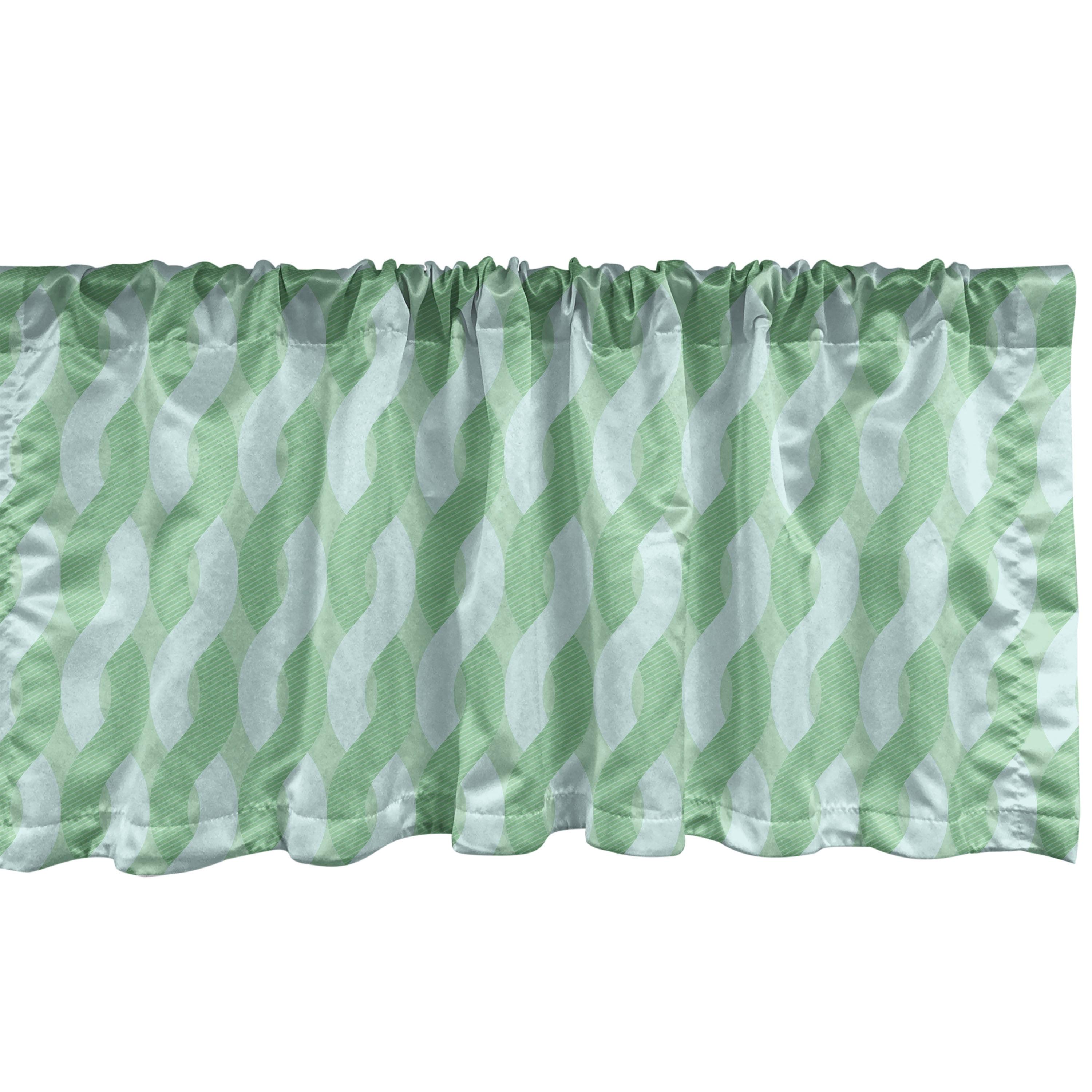 Ambesonne Geometric Valance Pack of 2 Pastel Monochrome Zigzags Pale Seafoam and White