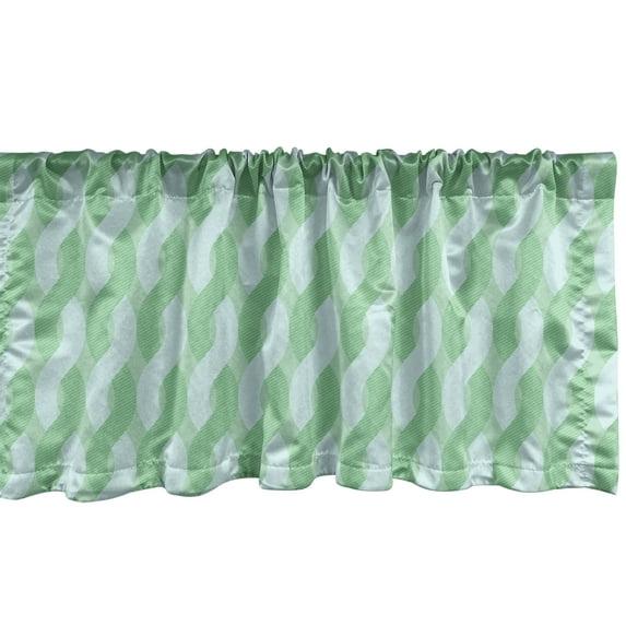 Ambesonne Ambesonne Geometric Valance Pack of 2 Pastel Monochrome Zigzags Pale Seafoam and White