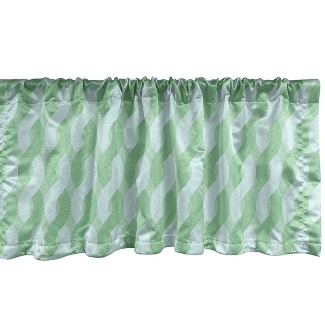 Ambesonne Ambesonne Geometric Valance Pack of 2 Pastel Monochrome Zigzags Pale Seafoam and White