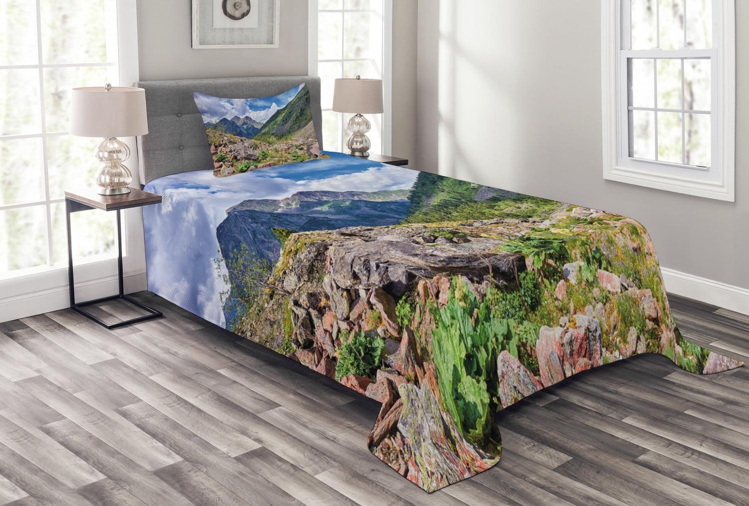 Ambesonne Landscape Rustic Coverlet Set