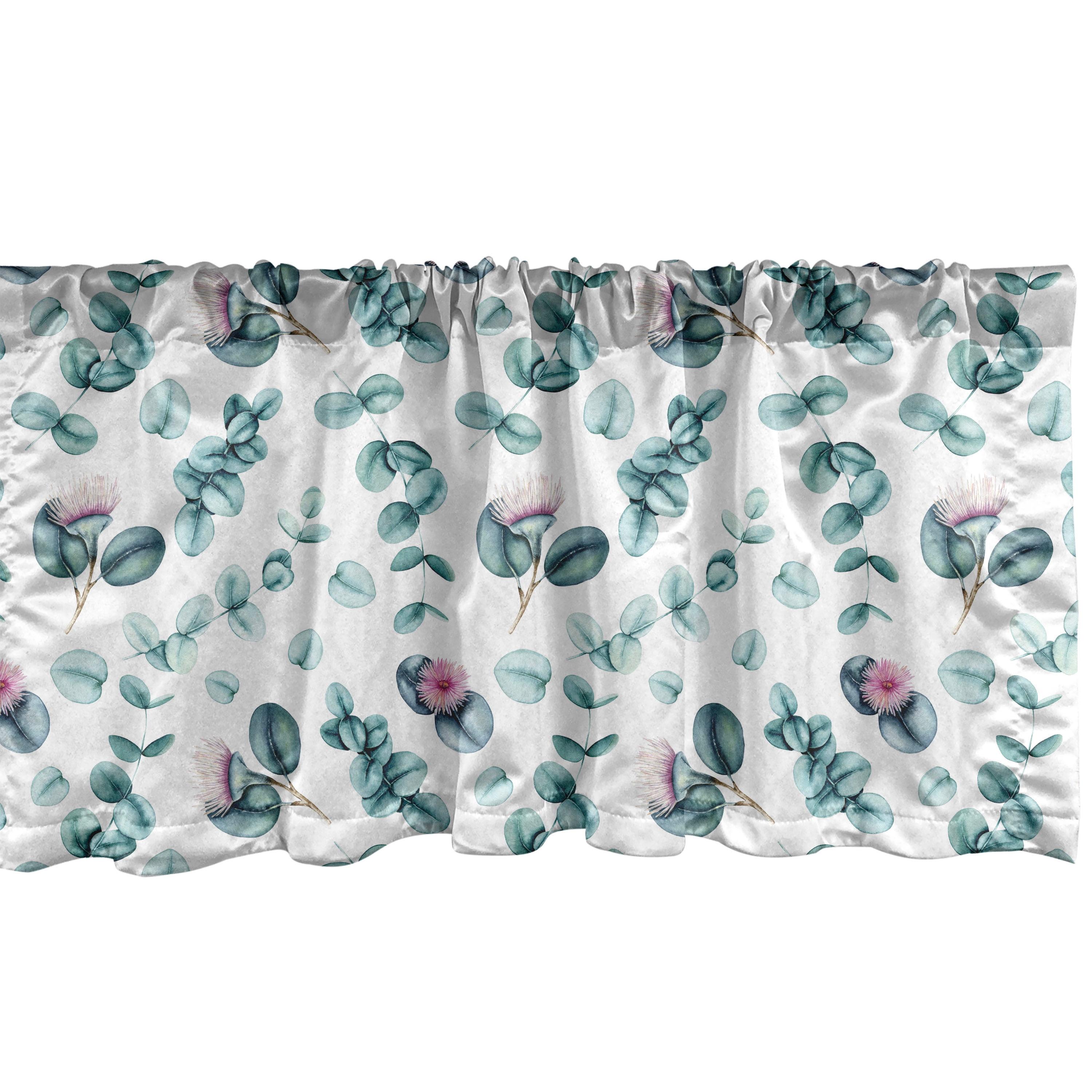 Seafoam and Pale Green Botanical Satin Valance Set