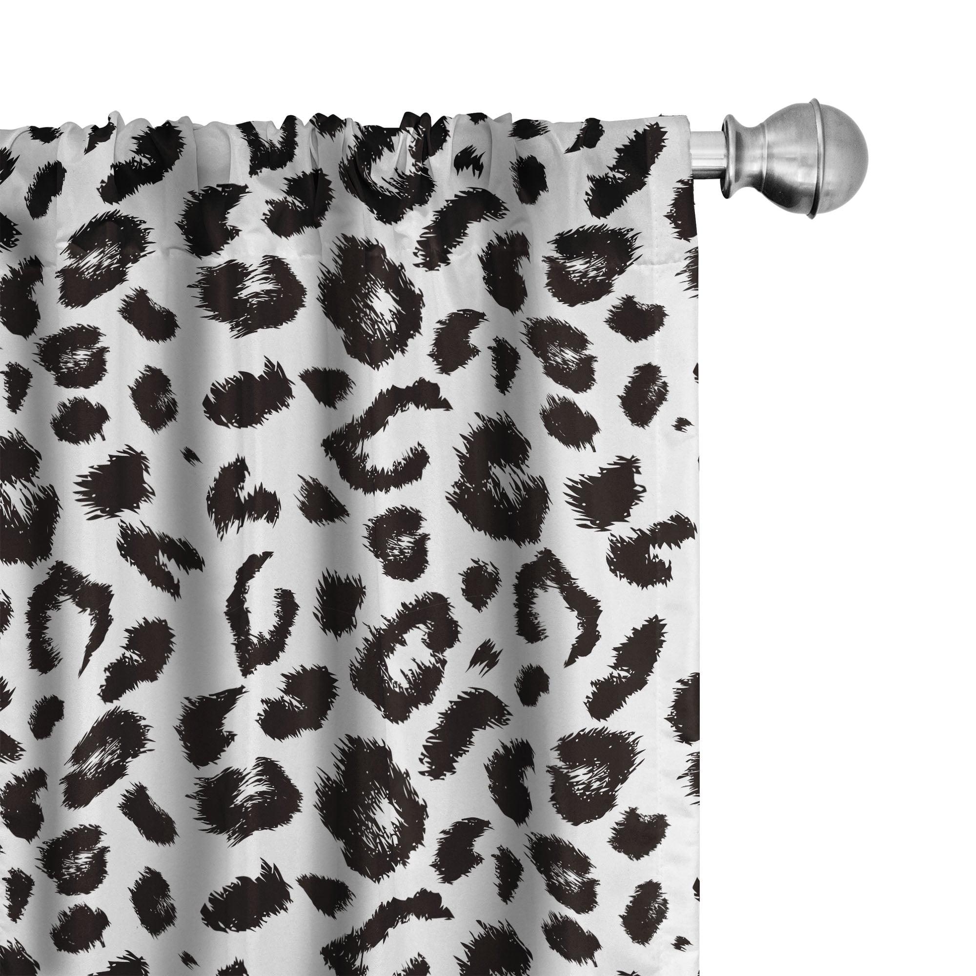 Animal Print Semi-Sheer Rod Pocket Curtain Panels (Set of 2)