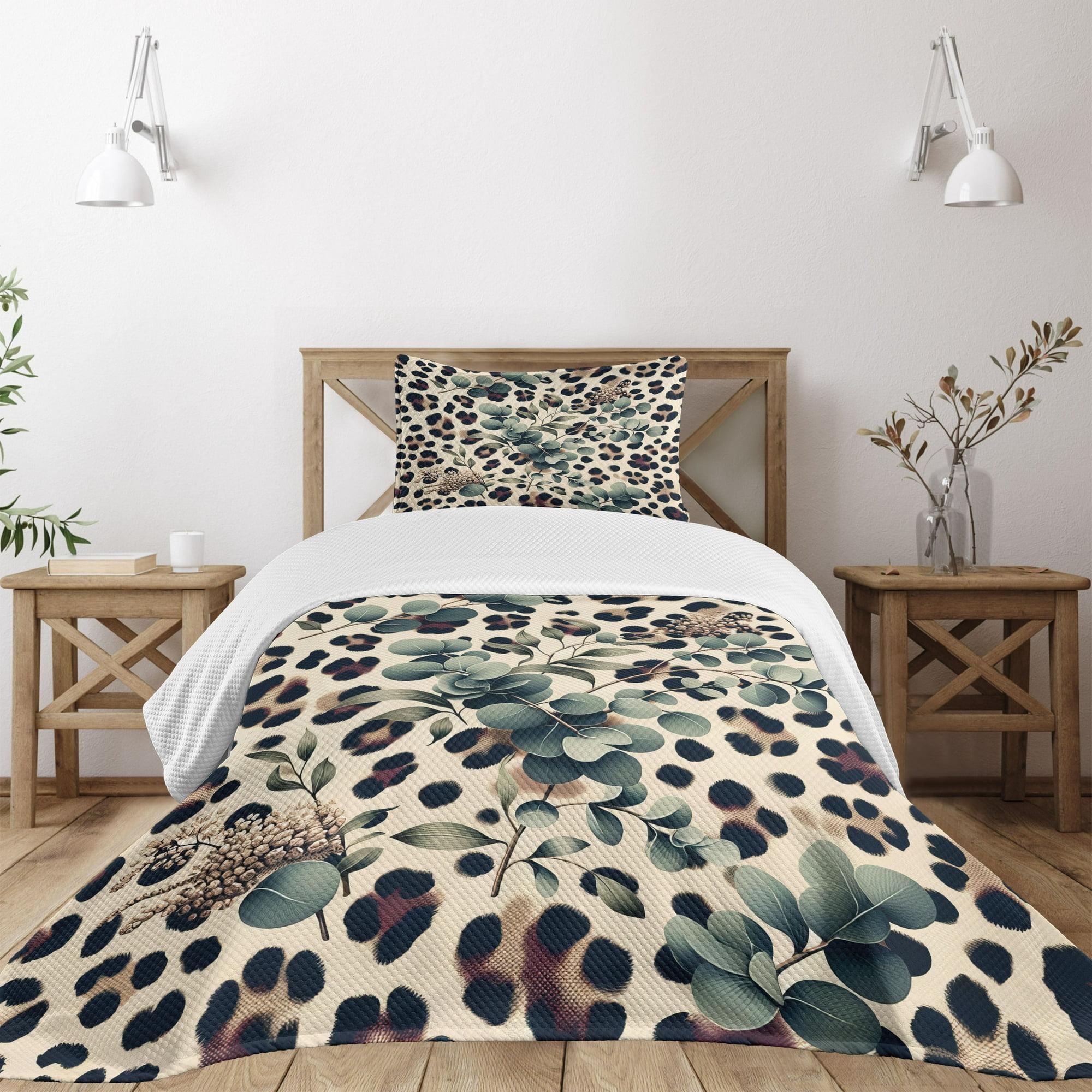 Ambesonne Floral Coverlet Set