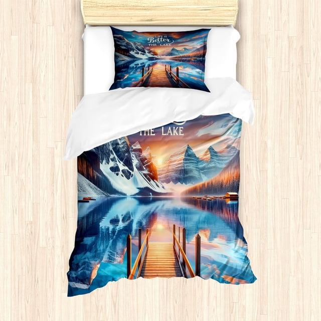 Ambesonne Life Is Better At The Lake Duvet Cover Set