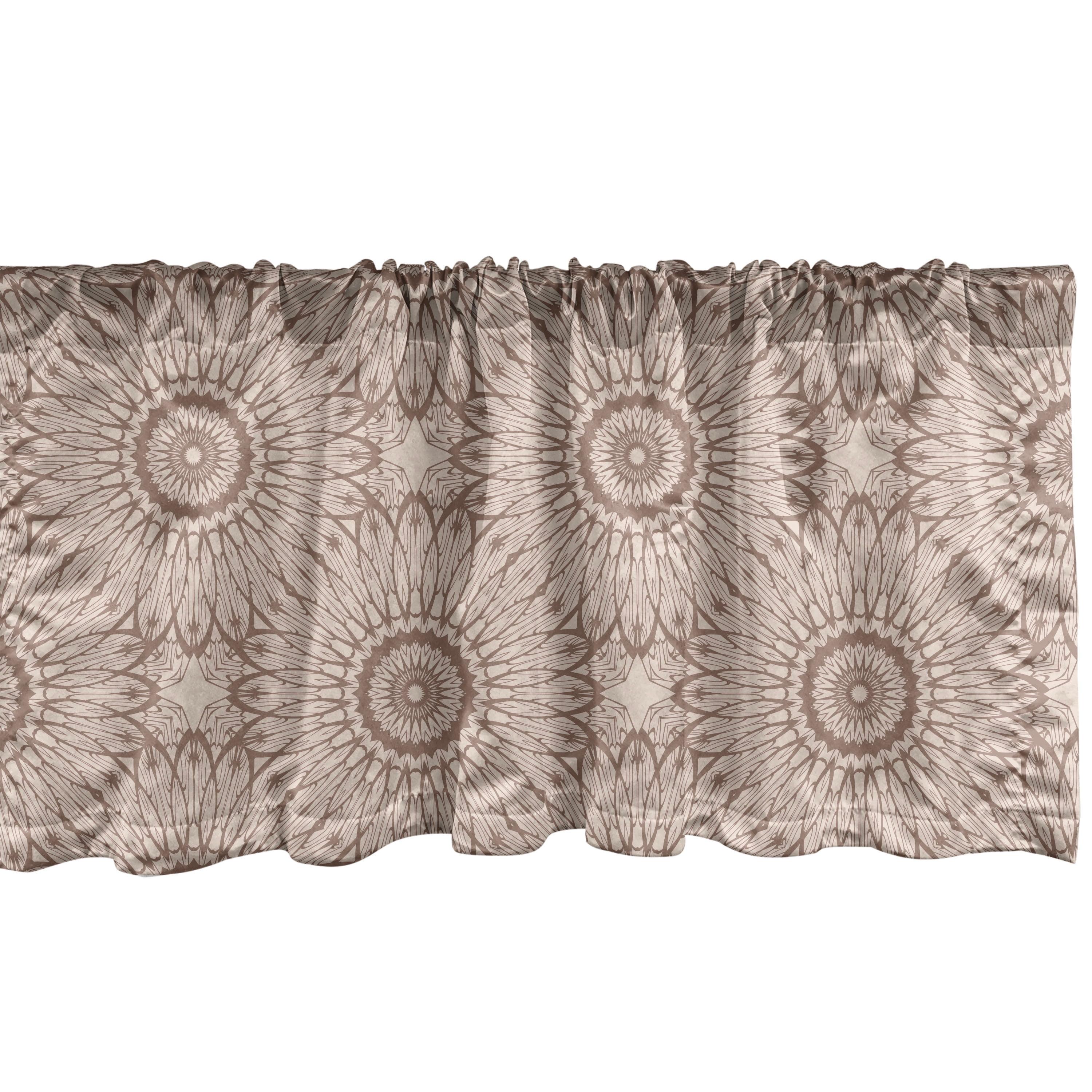 Ambesonne Mandala Valance Pack of 2 Traditional Oriental Motif Pale Mauve Taupe Pale Tan