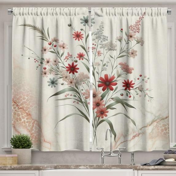 Ambesonne 55'' W Kitchen Curtain (Set of 2)