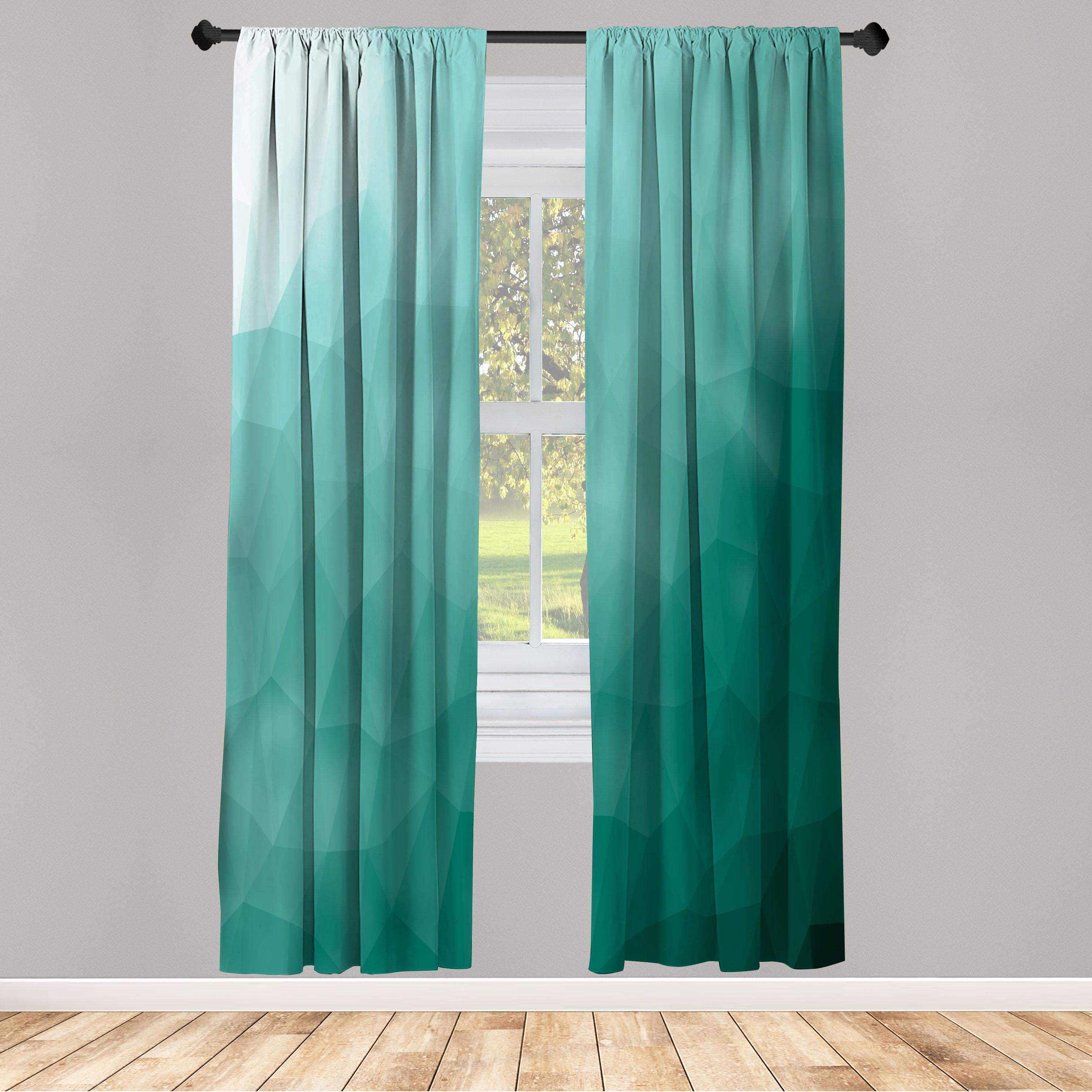 Turquoise Light-Filtering Rod Pocket Microfiber Curtain Panels, 28" x 63"