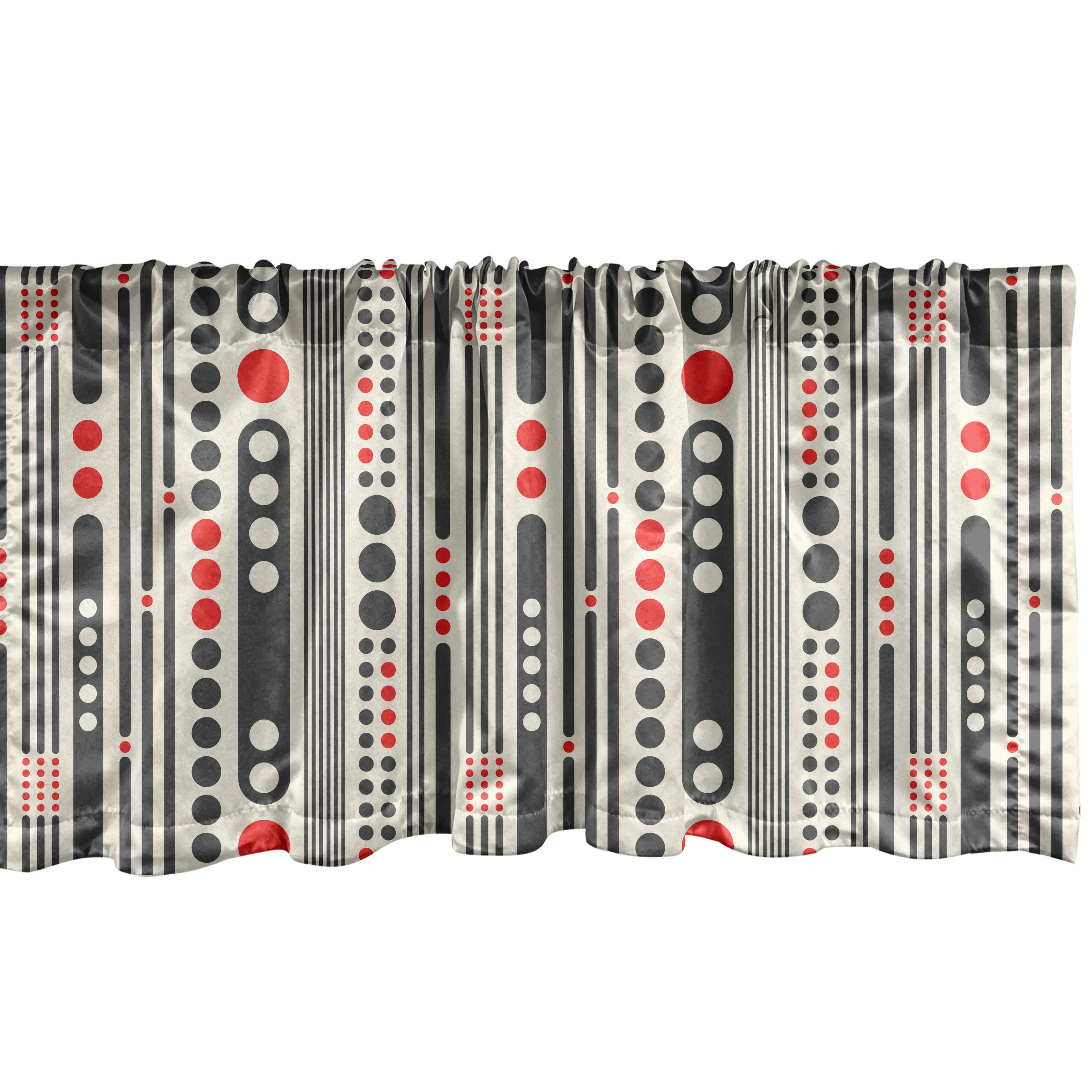 Geometric Sateen Ruffled 54'' W Window Valance in