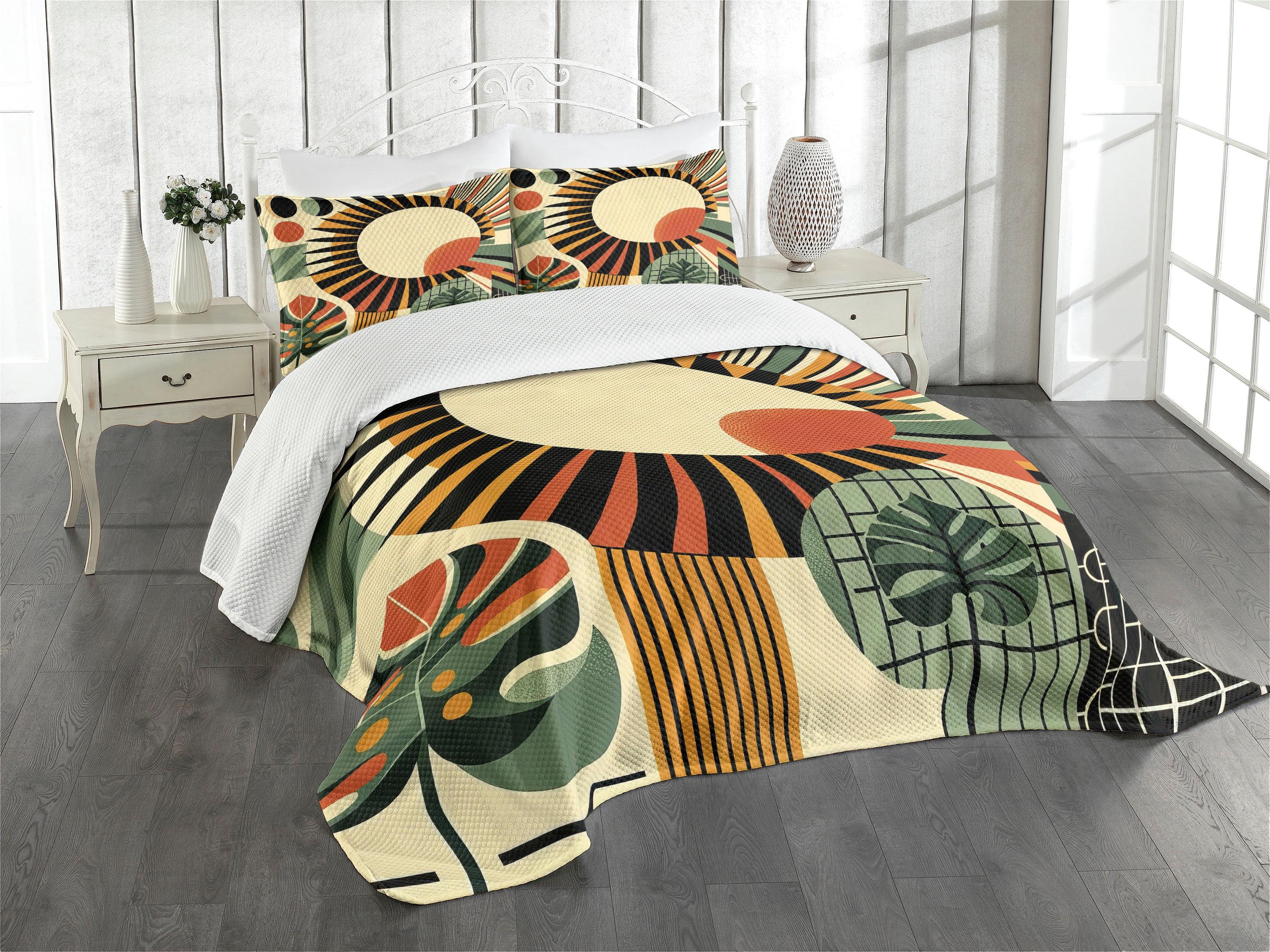 Ambesonne Not Solid Color Coverlet Set