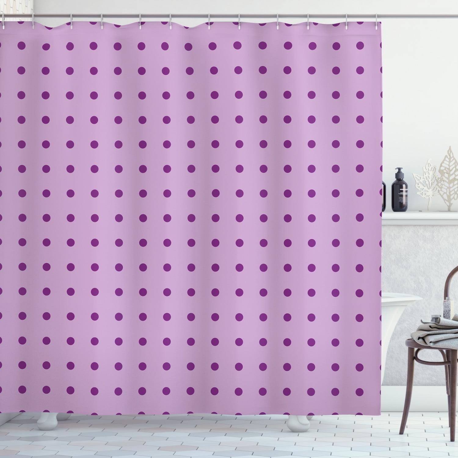 Polka Dots Shower Curtain with Hooks Included