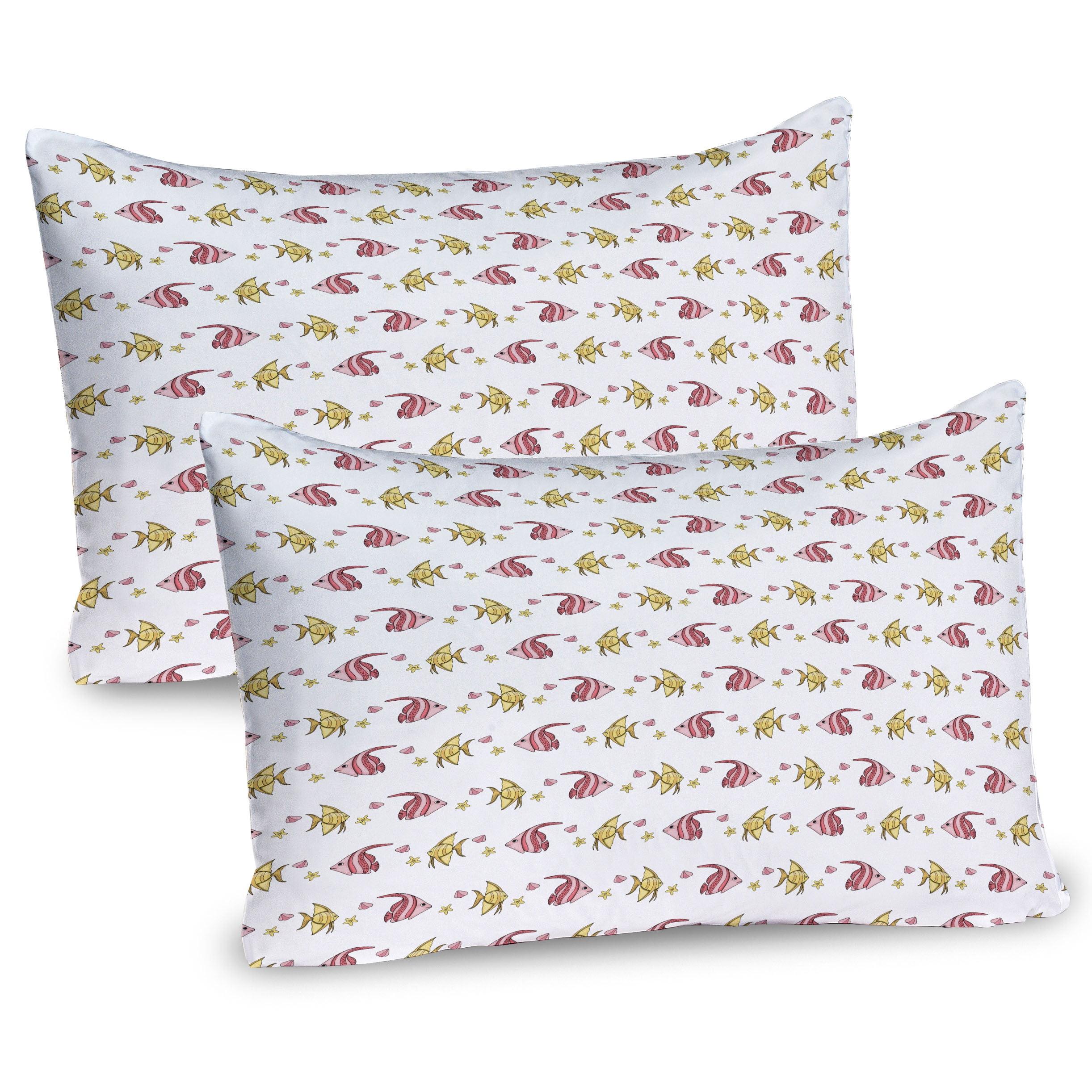 Ambesonne Ocean Pillow Sham 2 Pack Fish Starfish and Seashell 136074