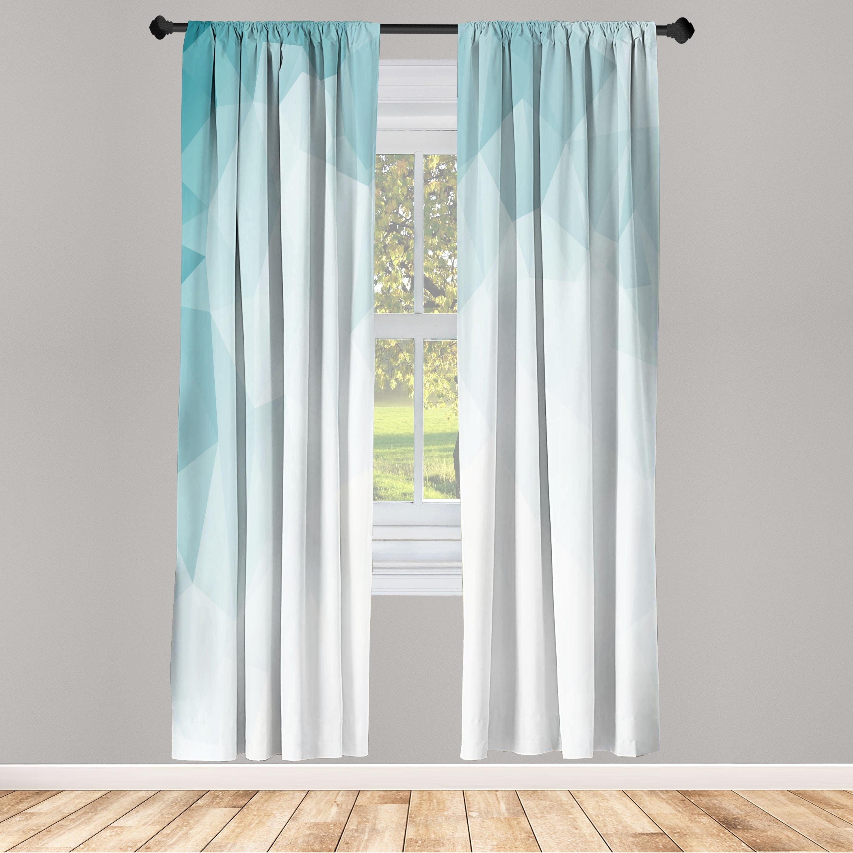 Microfiber Floral Semi-Sheer Rod Pocket Curtain Panels (Set of 2)