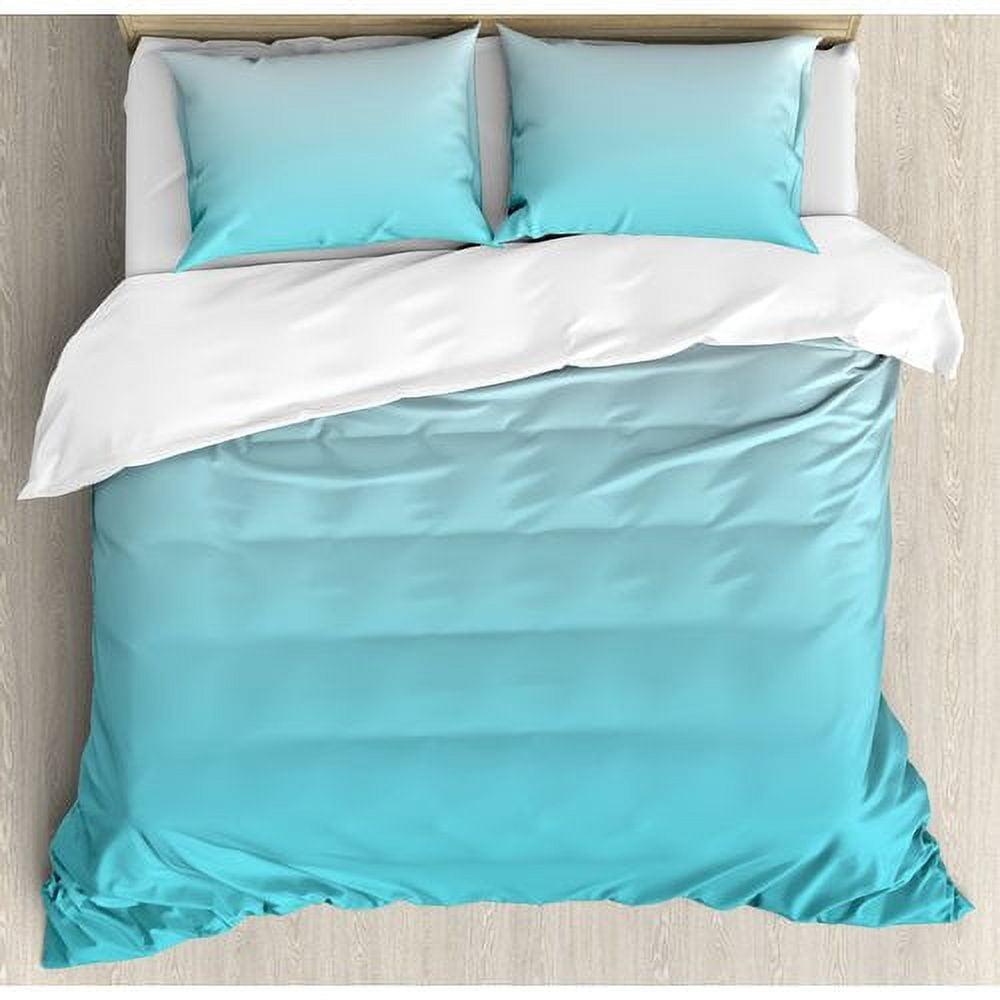 Twin Turquoise Ombre Polyester Duvet Cover Set