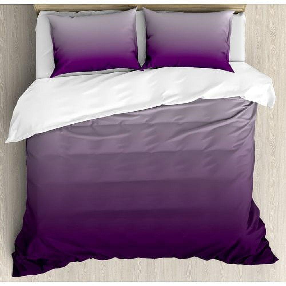 Twin Purple Ombre Polyester Duvet Cover Set