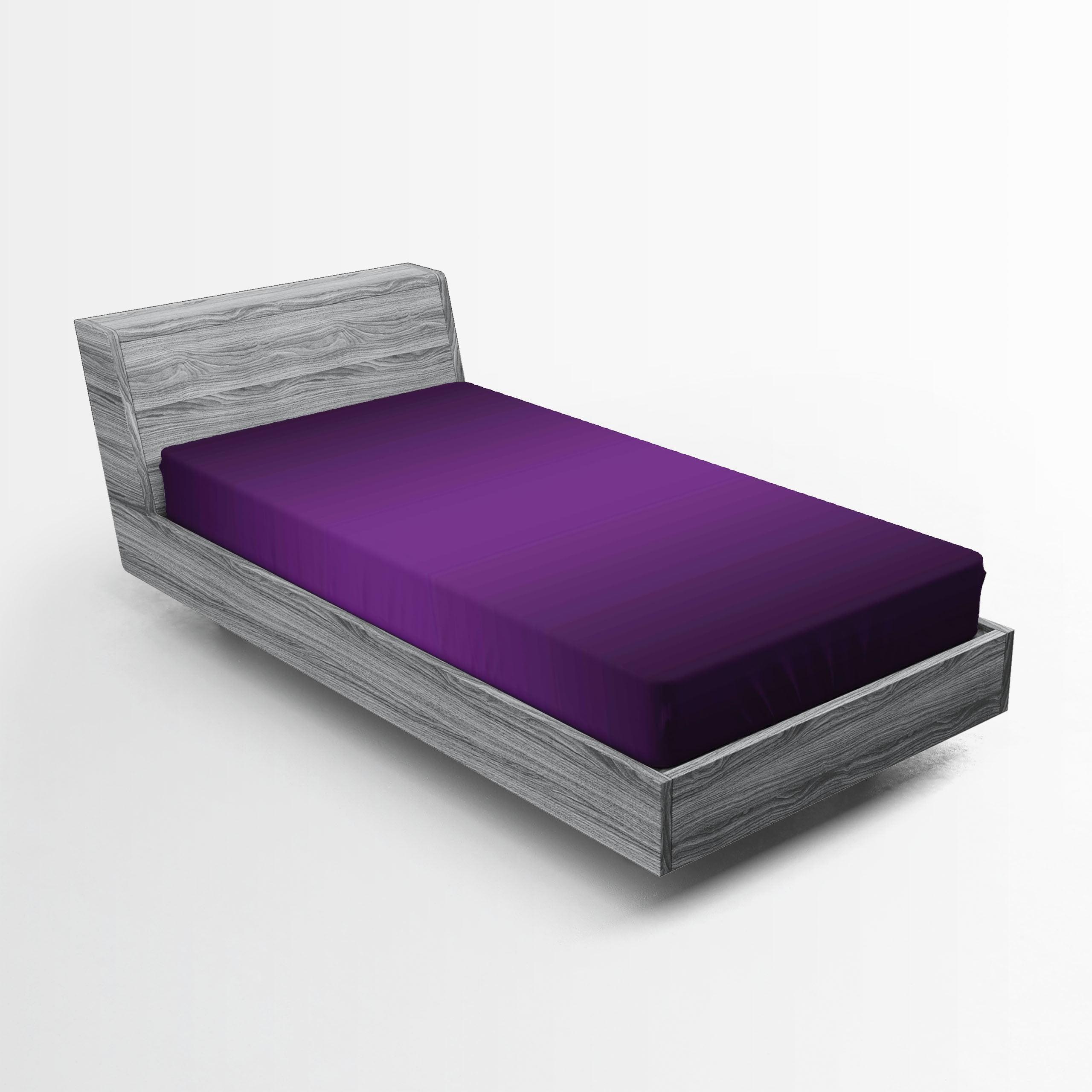 Twin Purple Microfiber Fitted Sheet with Ombre Design