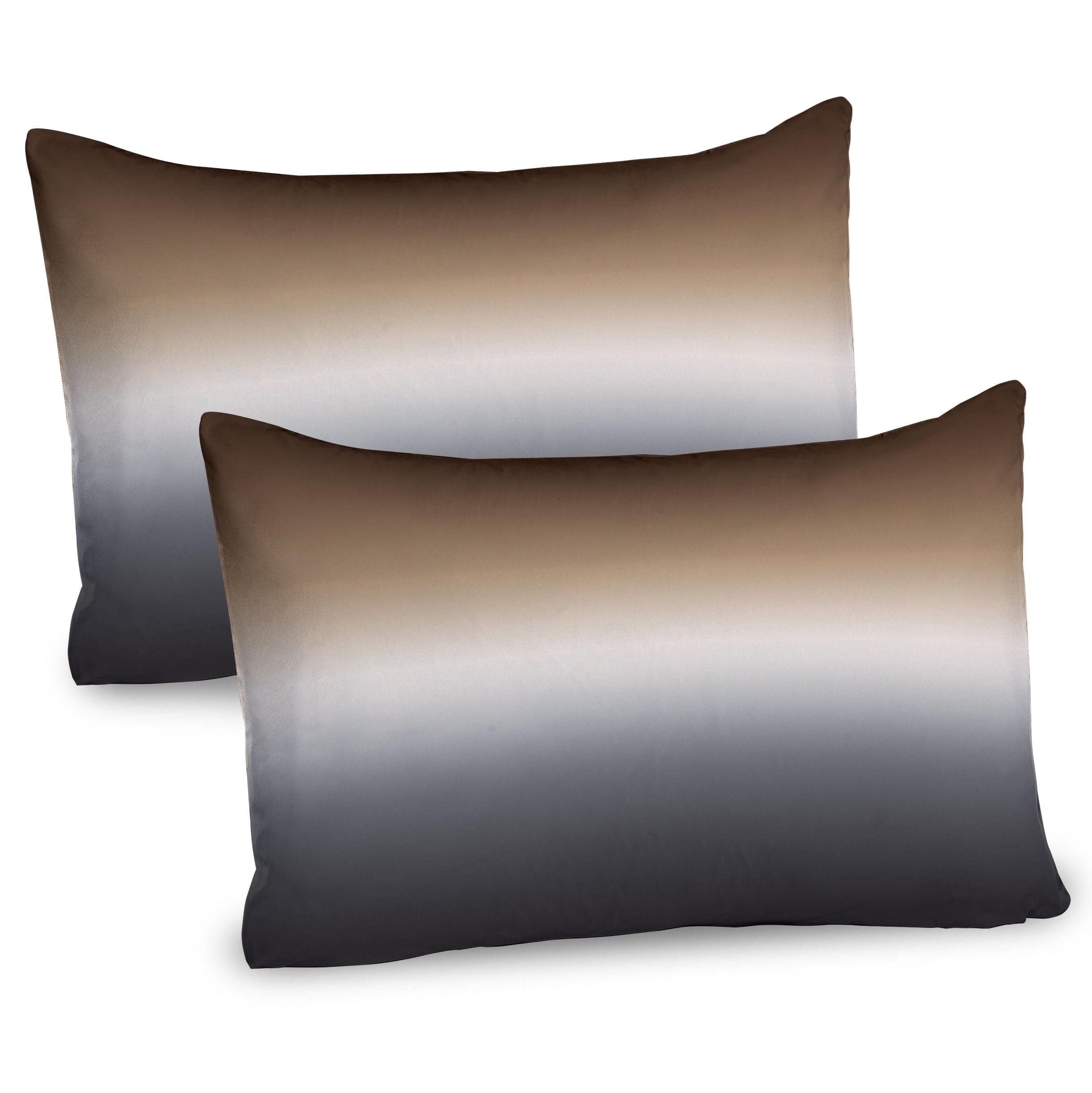 Ambesonne Ombre Pillow Sham 2 Pack Brown and Grey Pattern Brown Grey