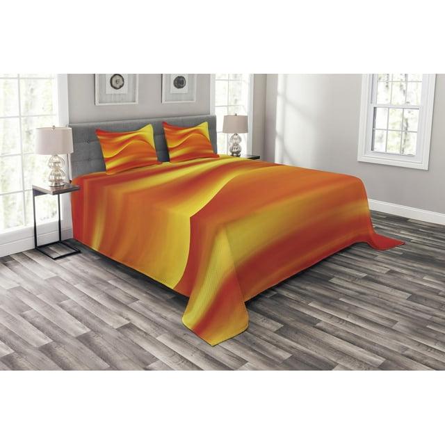 Ambesonne Ambesonne Orange Bedspread Abstract Digital