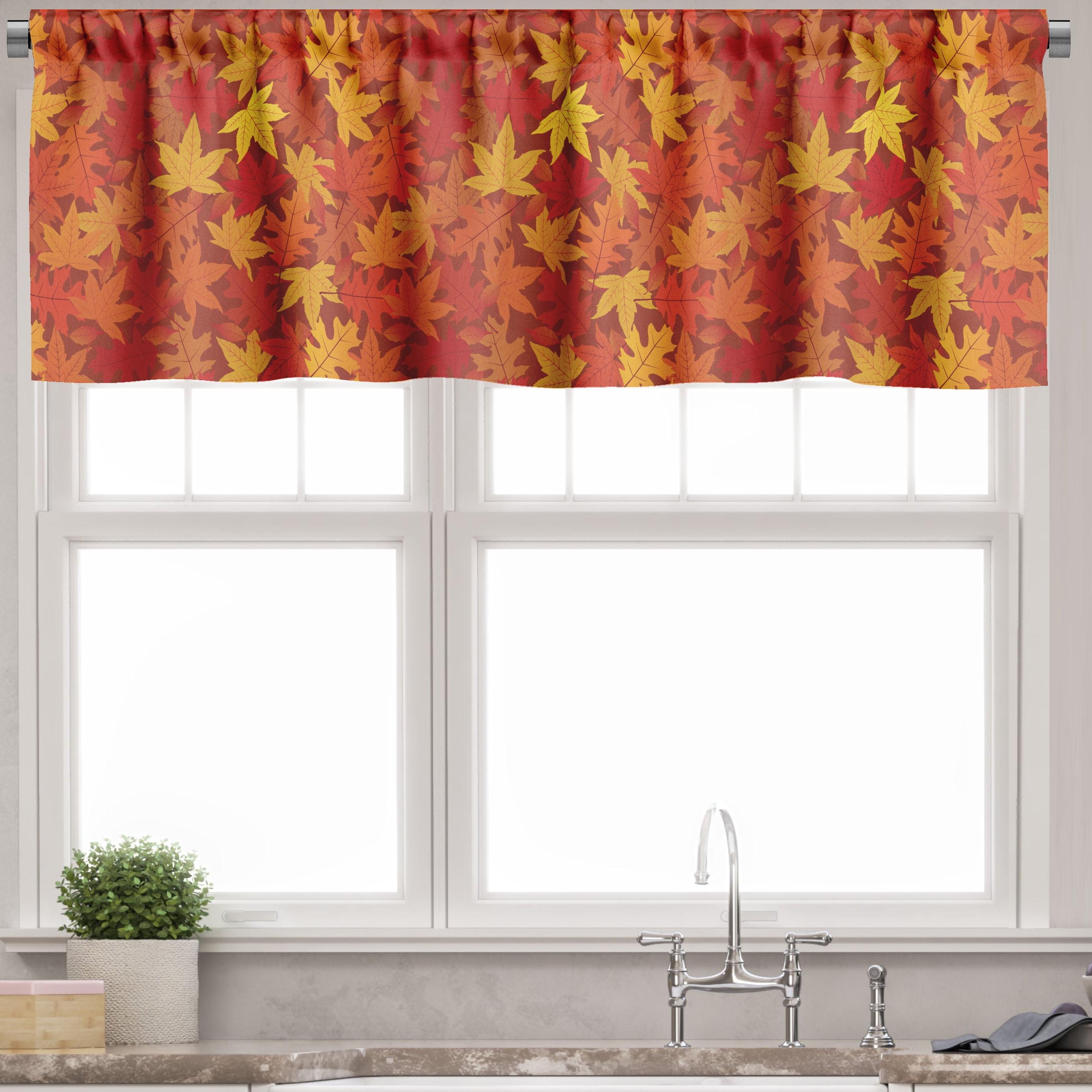 Burnt Orange Satin Polyester Rod Pocket Valance, 42" x 18"