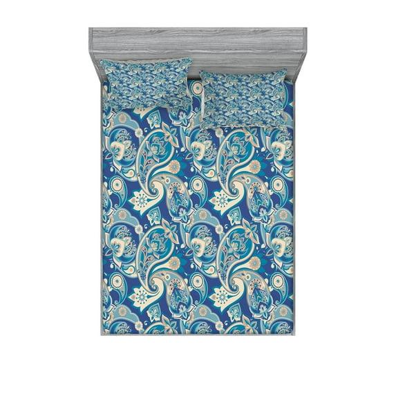 Ambesonne Microfiber Paisley Sheet Set (Set of 3)