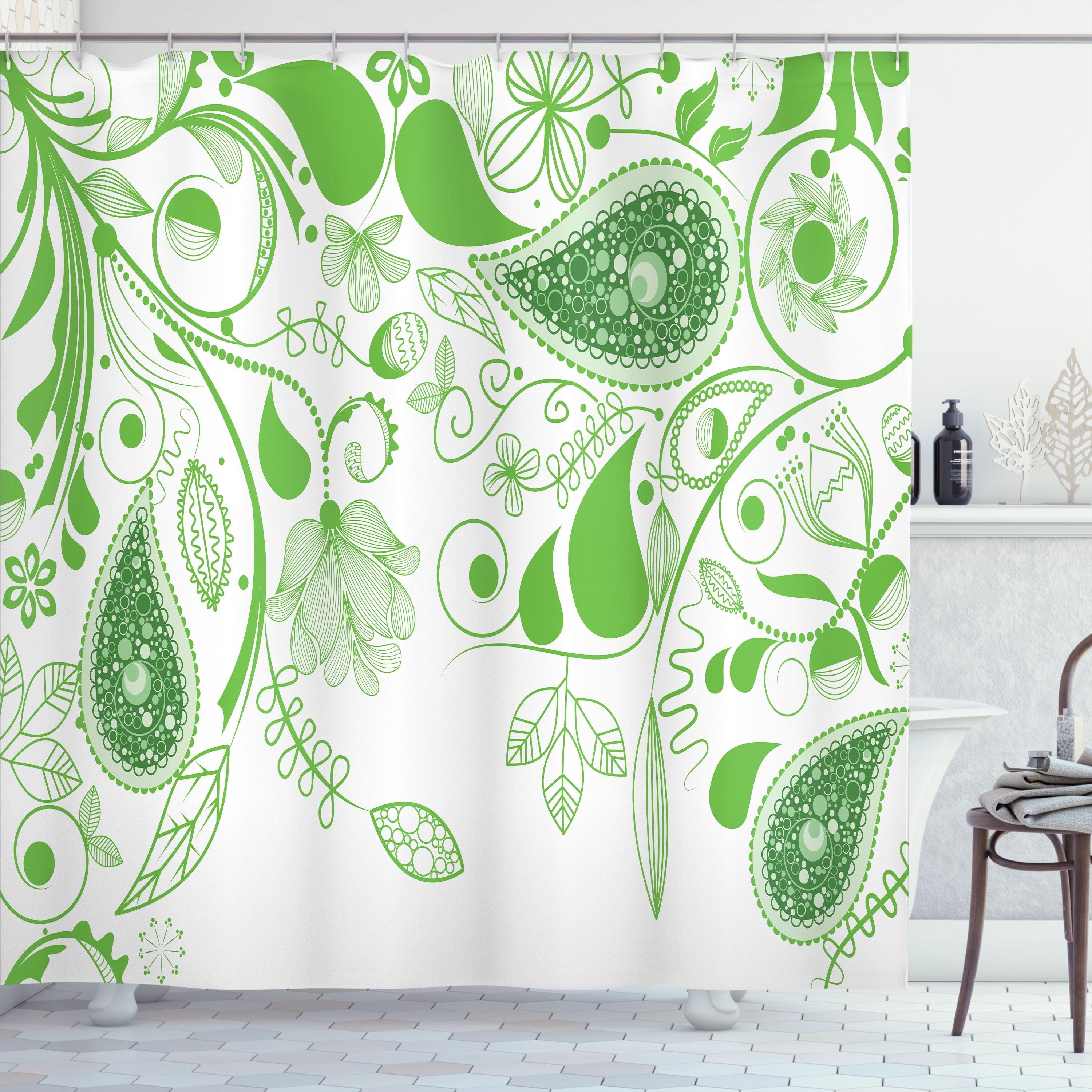 Paisley Shower Curtain with Hooks Included