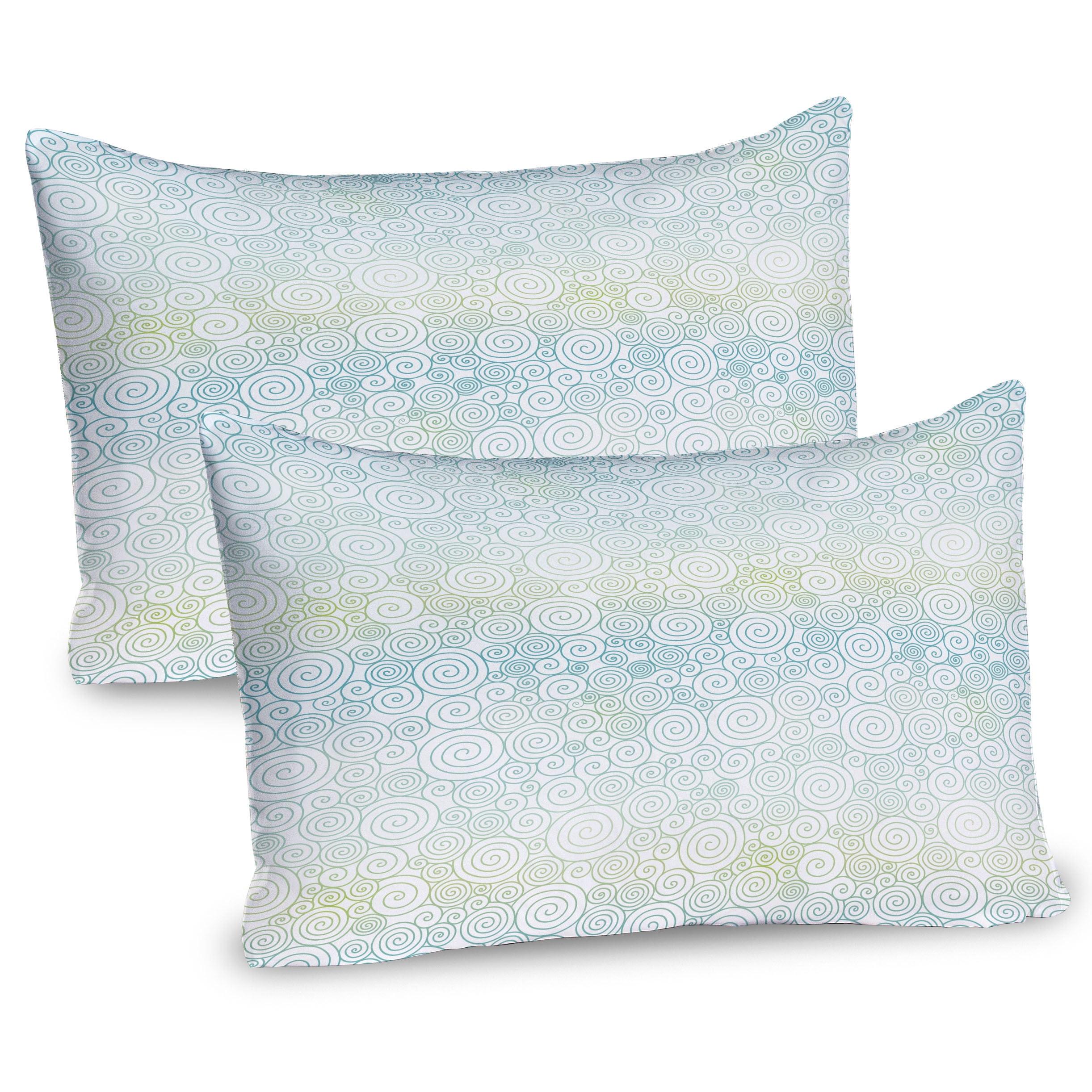 Pastel Blue and Green Microfiber Pillow Shams 2-Pack