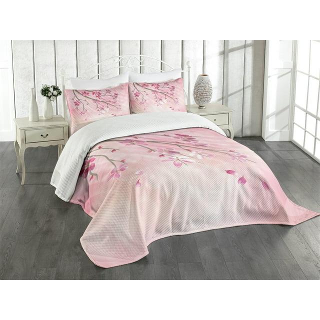 Ambesonne Ambesonne Pink Bedspread Tree Branch with