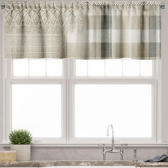 Ambesonne Plaid Tailored Window Valance
