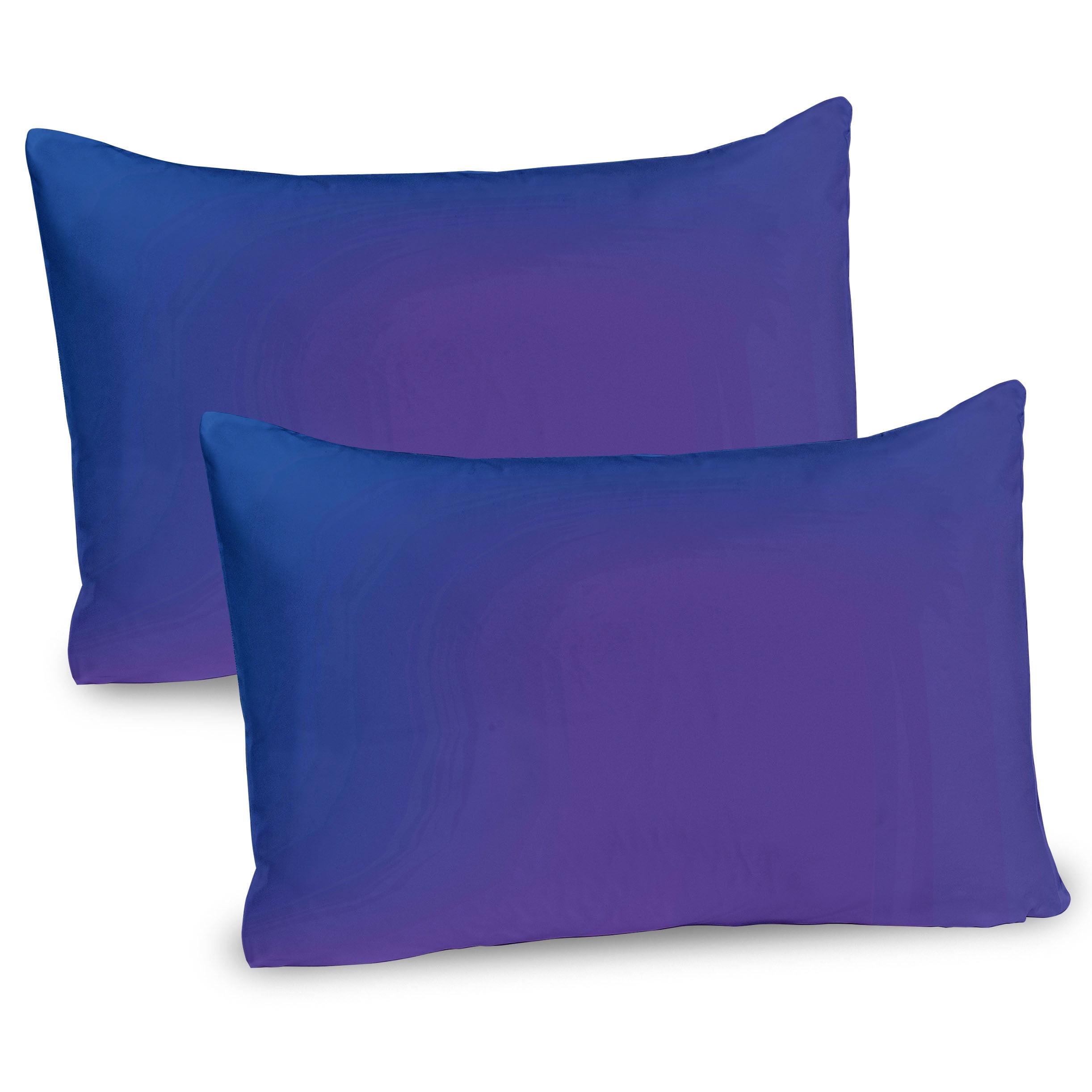 Ambesonne Purple Pillow Sham 2 Pack Ombre Vivid Backdrop Dark Blue and Purple