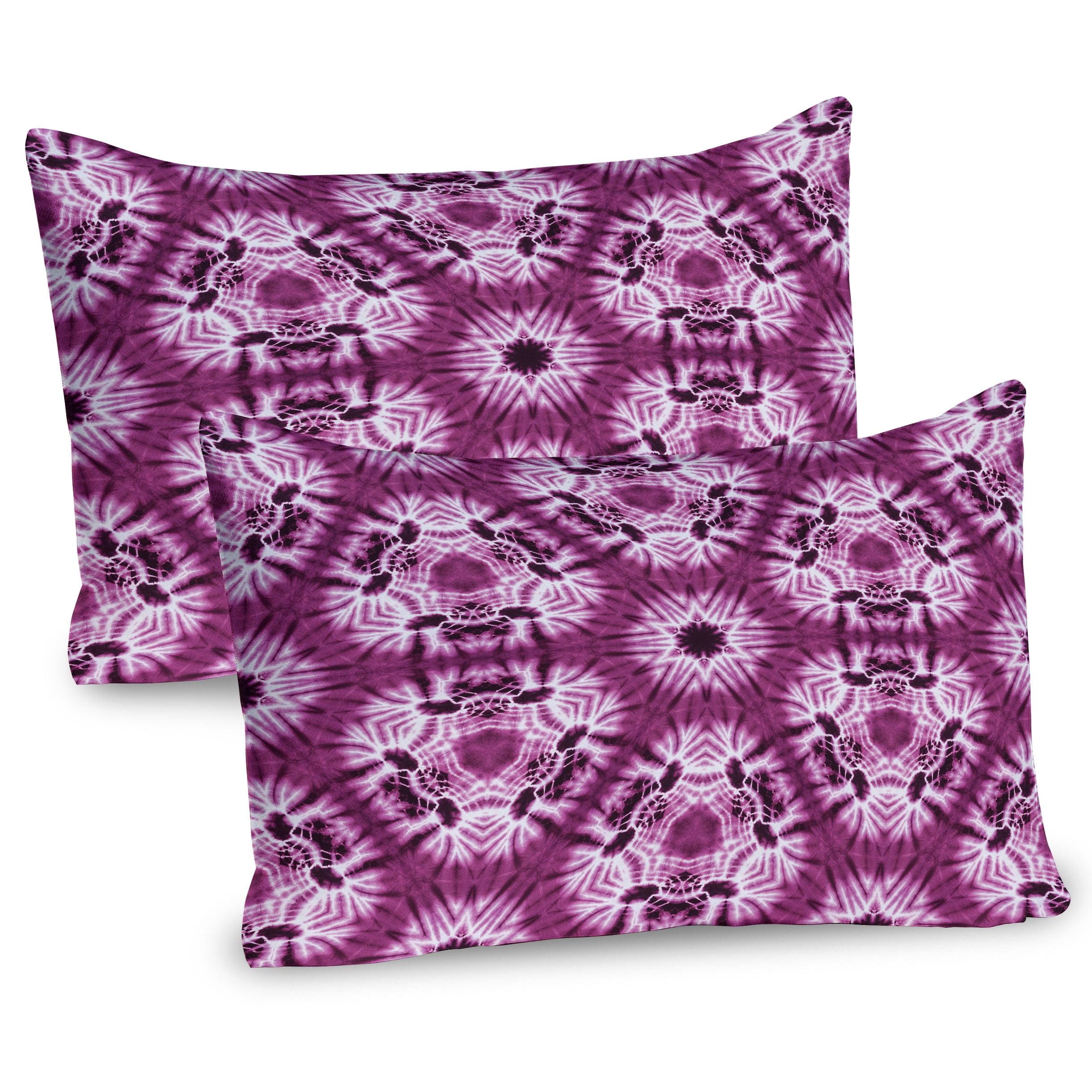 Ambesonne Purple Pillow Sham 2 Pack Oriental Violet Violet White