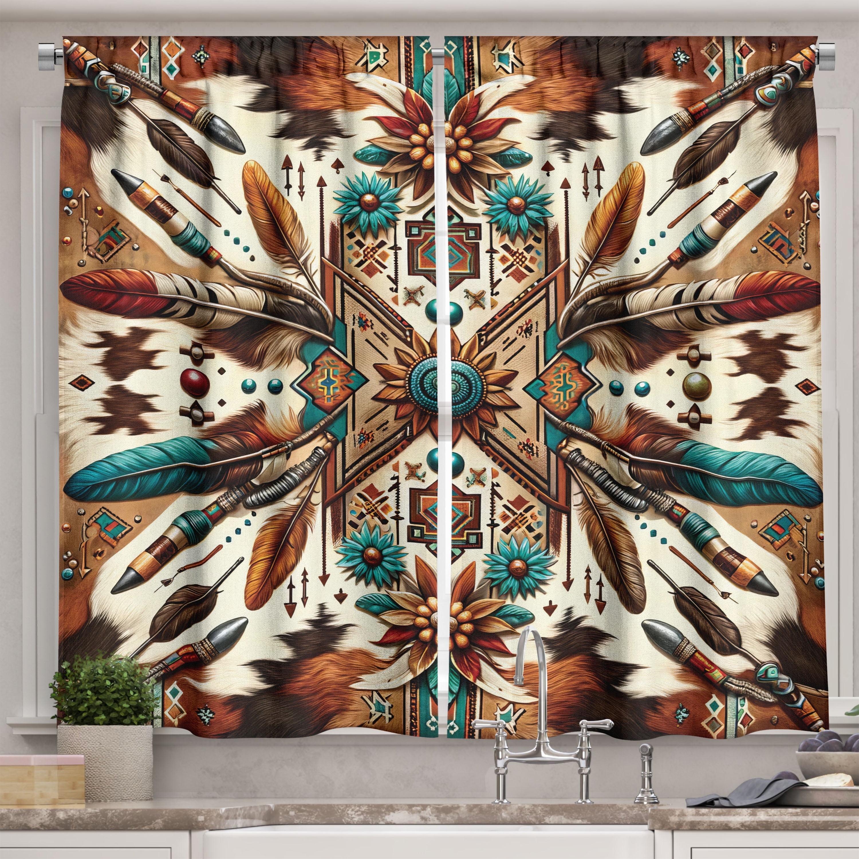 Ambesonne Rustic 55'' W Kitchen Curtain (Set of 2)
