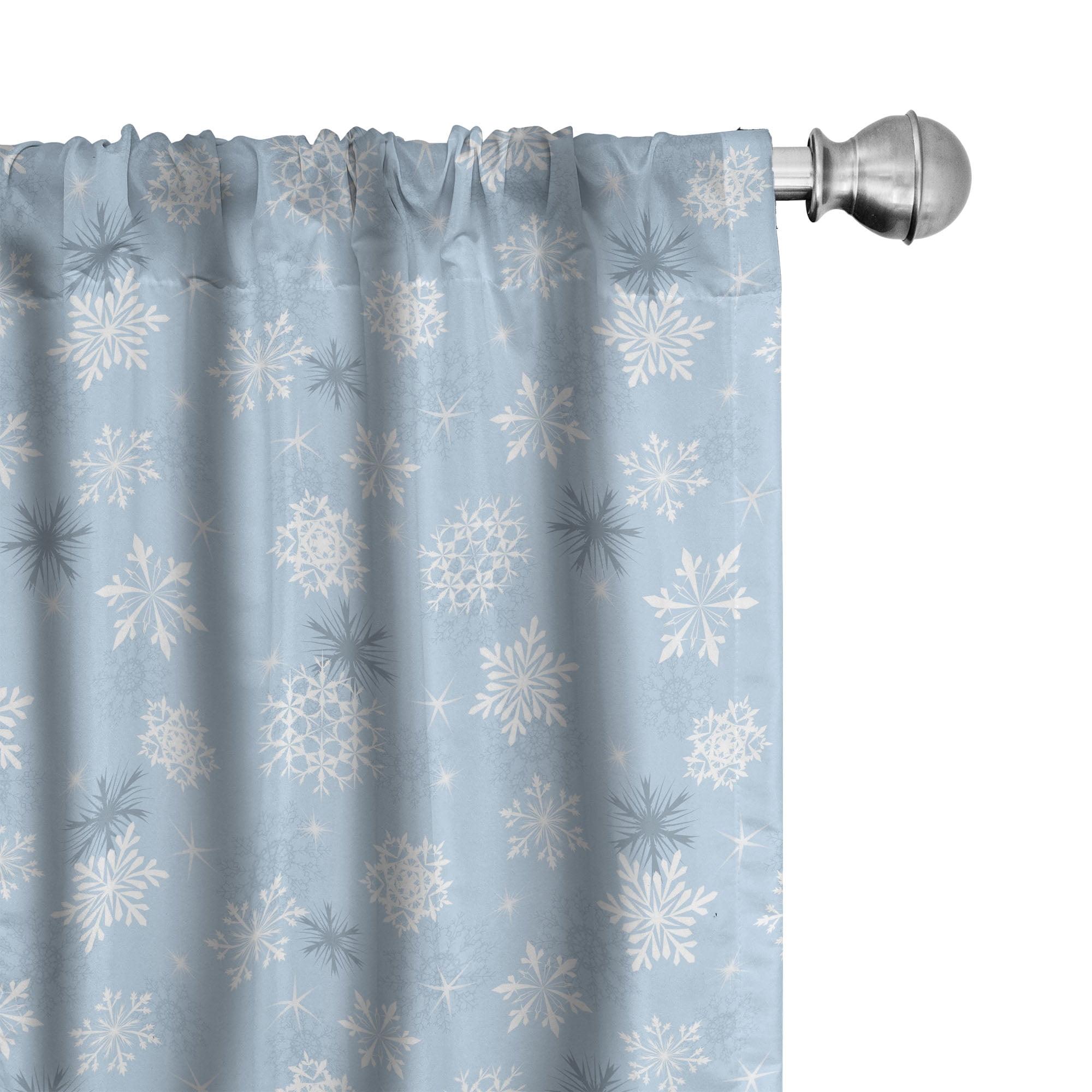 Snowflake Semi-Sheer Rod Pocket Curtain Panels (Set of 2)