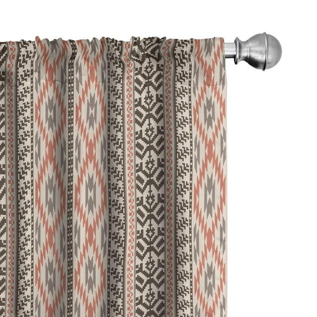 Ambesonne Southwestern Curtains, Native Art Borders, Pair of 28"x63", Multicolor