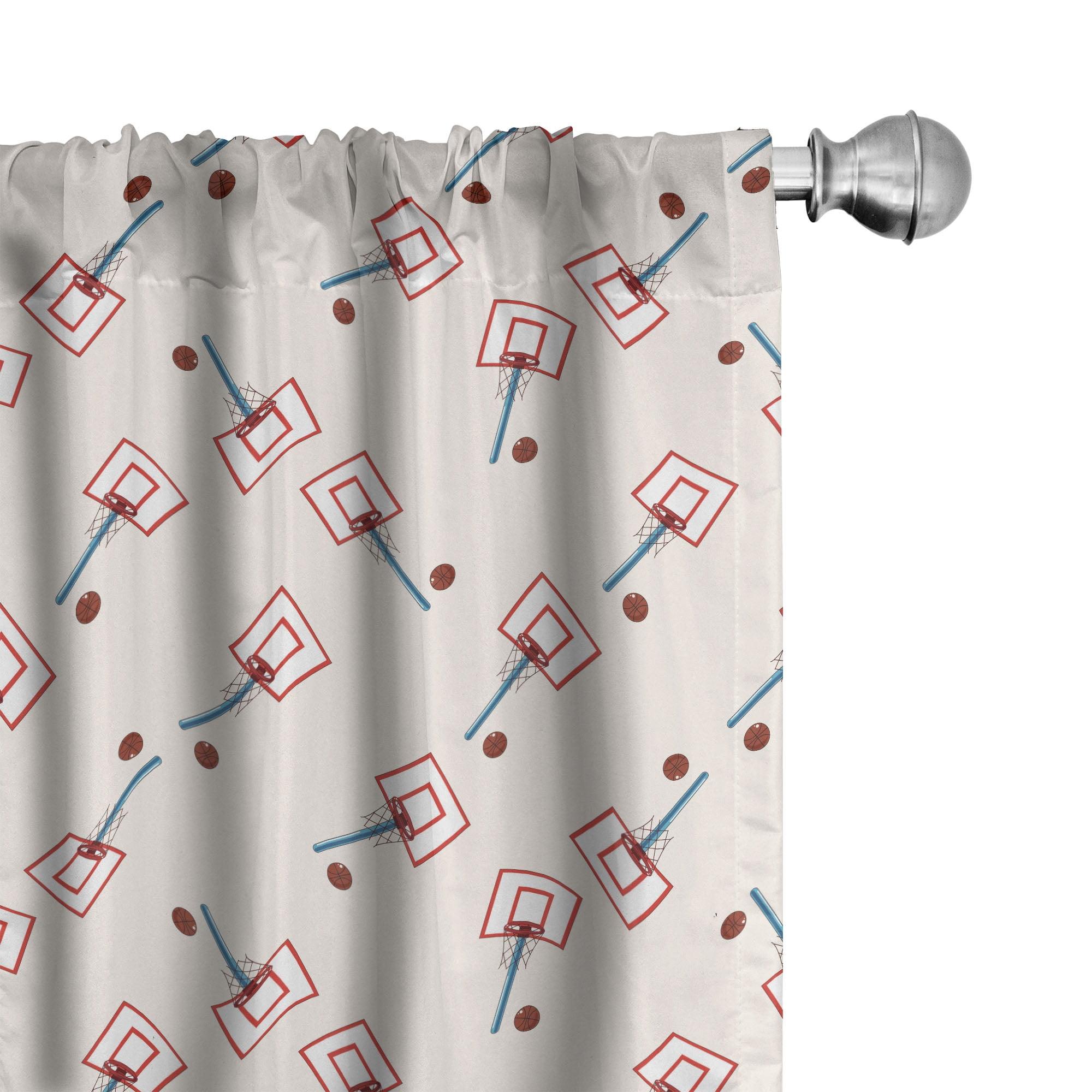 Ambesonne Basketball Semi-Sheer Rod Pocket Sliding Panel (Set of 2)
