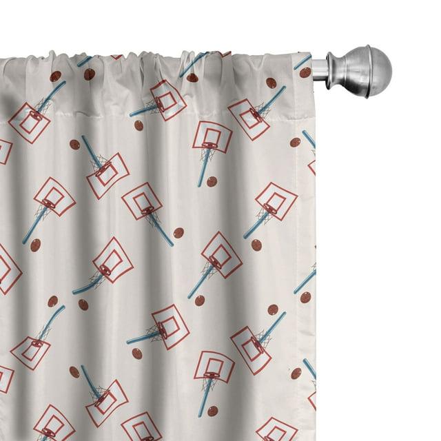 Ambesonne Basketball Semi-Sheer Rod Pocket Sliding Panel (Set of 2)
