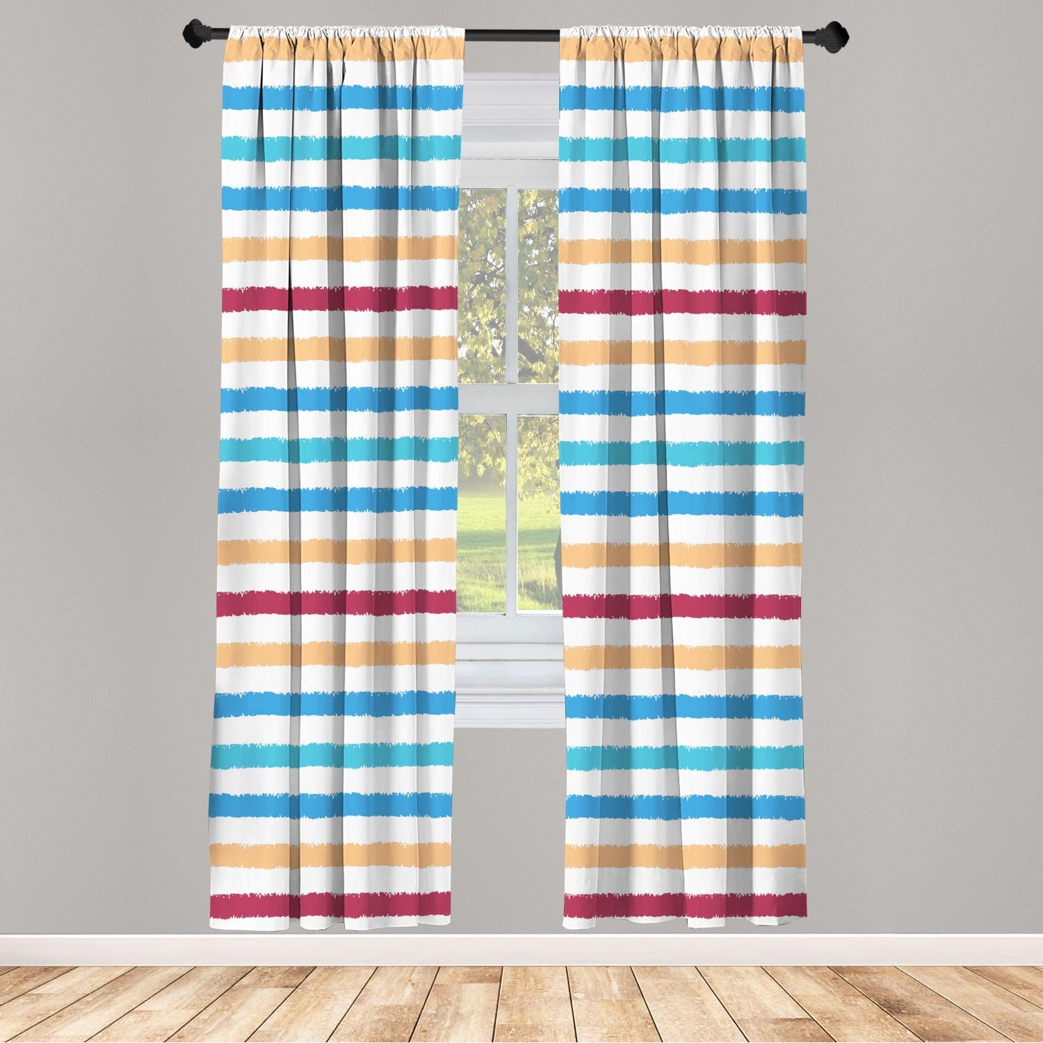 Microfiber Floral Semi-Sheer Rod Pocket Curtain Panels (Set of 2)