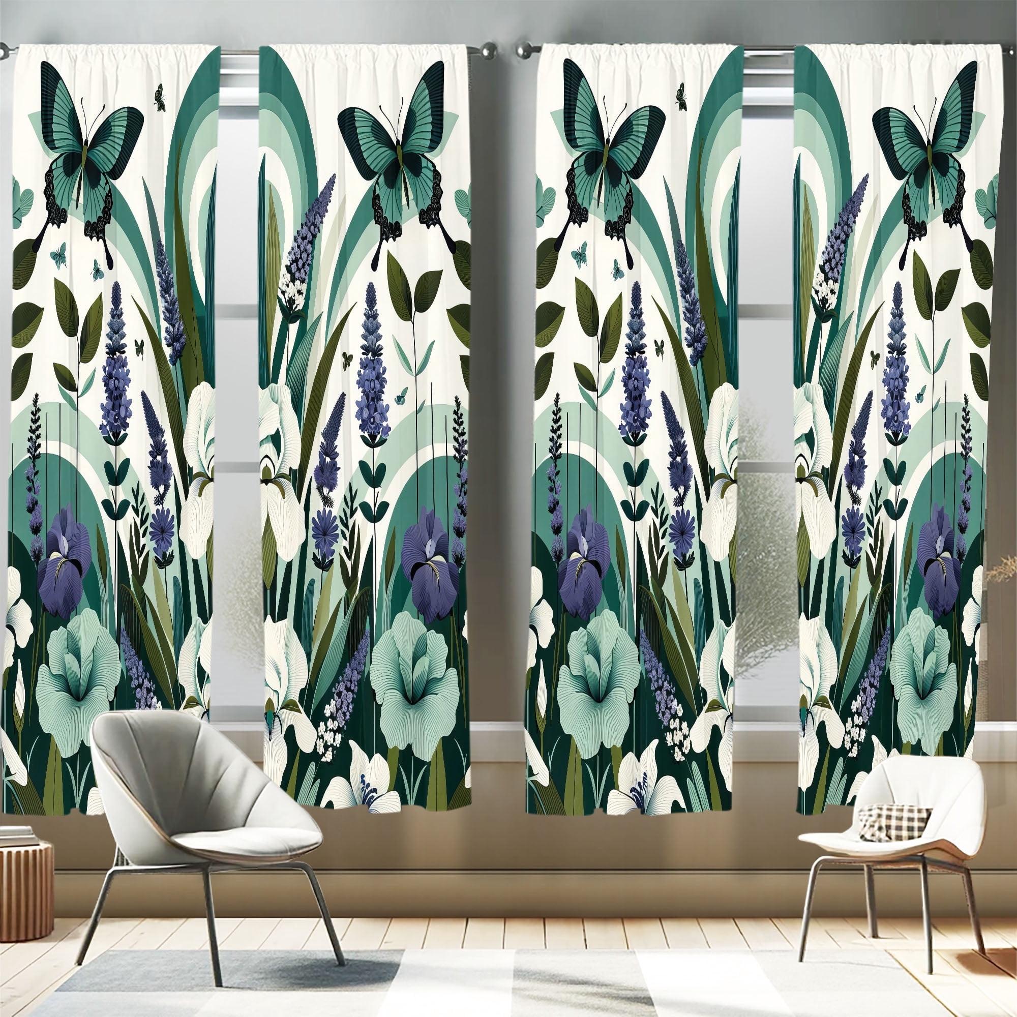 Ambesonne Microfiber Semi Sheer Curtain
