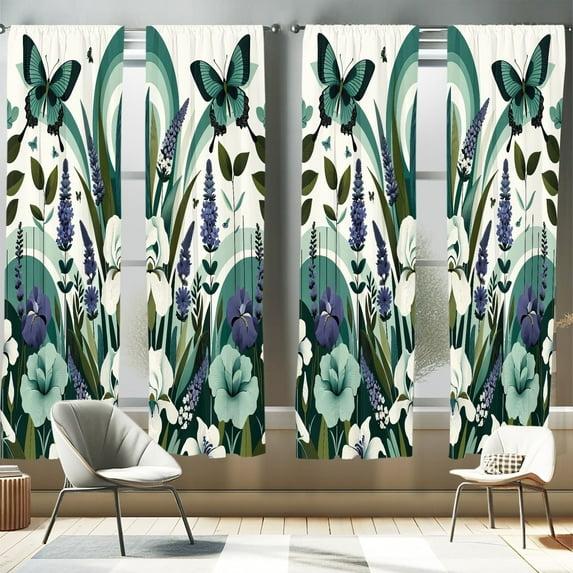 Ambesonne Microfiber Semi Sheer Curtain