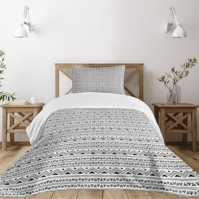 Ambesonne Rustic Geometric Shapes Coverlet Set