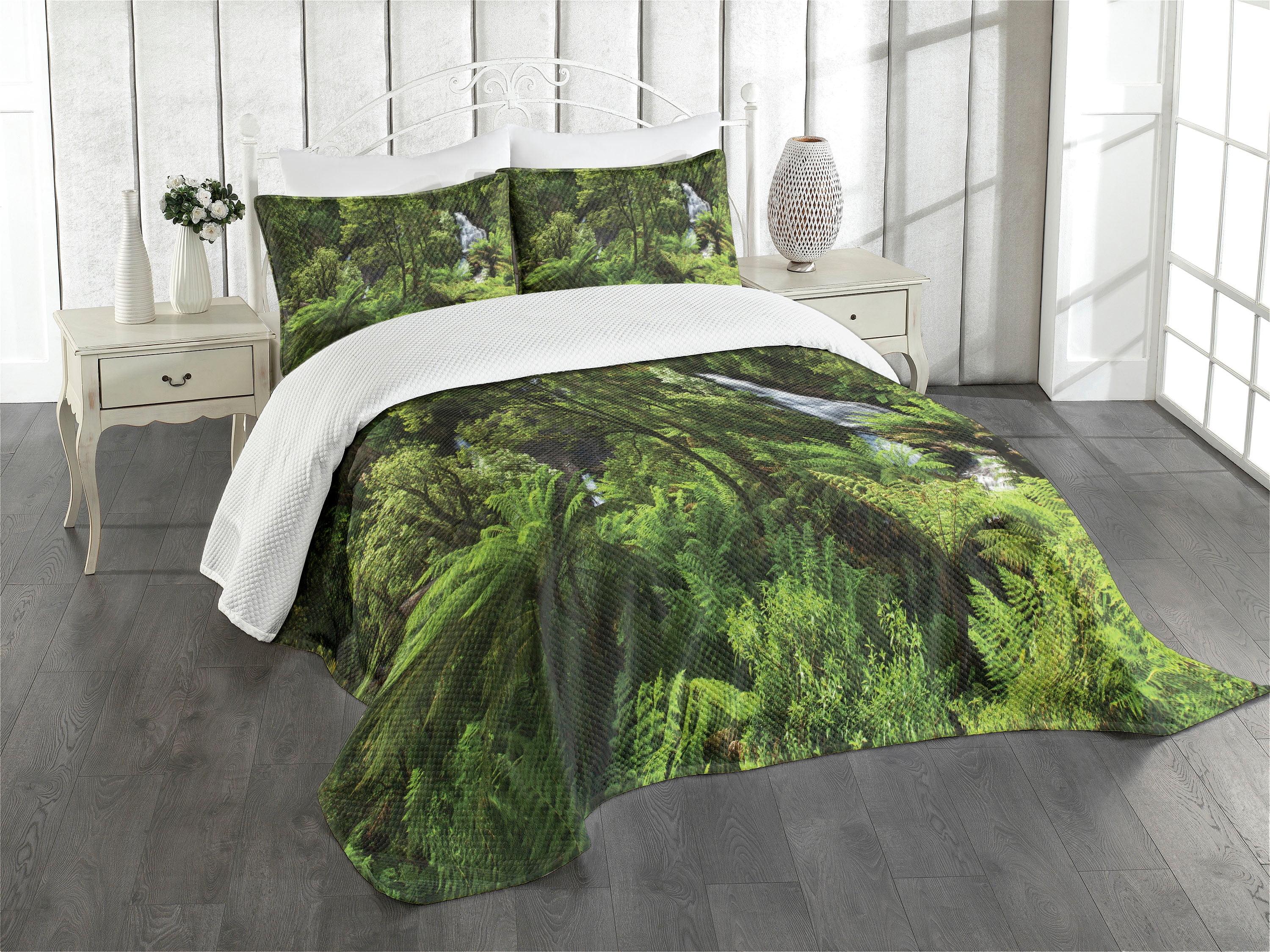 Ambesonne Tropical Bedspread Rainforest