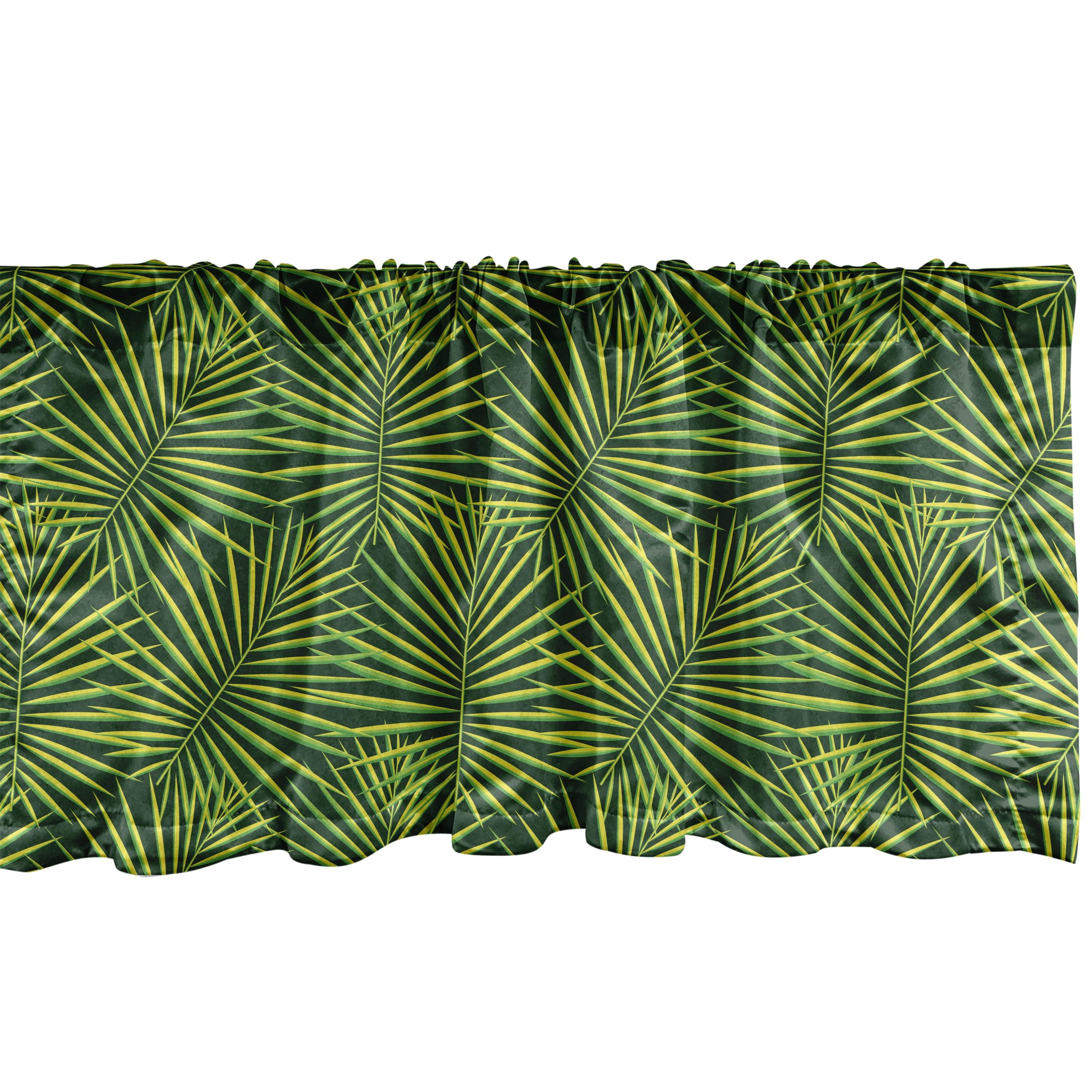 Ambesonne Palm Leaf Valance Pack of 2 Tropical Jungle Motifs Dark Green Multicolor