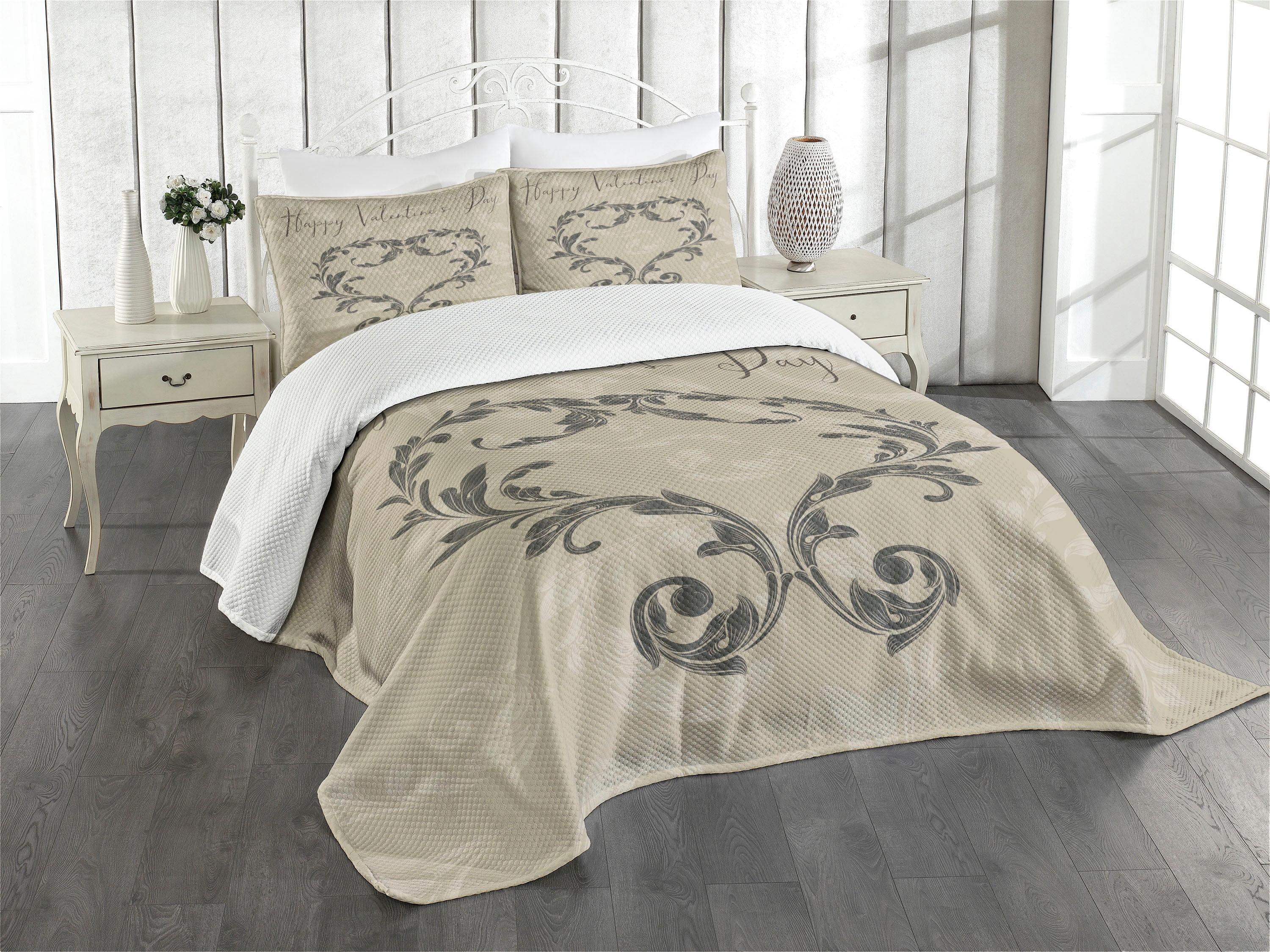 Ambesonne Ambesonne Victorian Bedspread Valentine's Day Taupe Taupe Tan