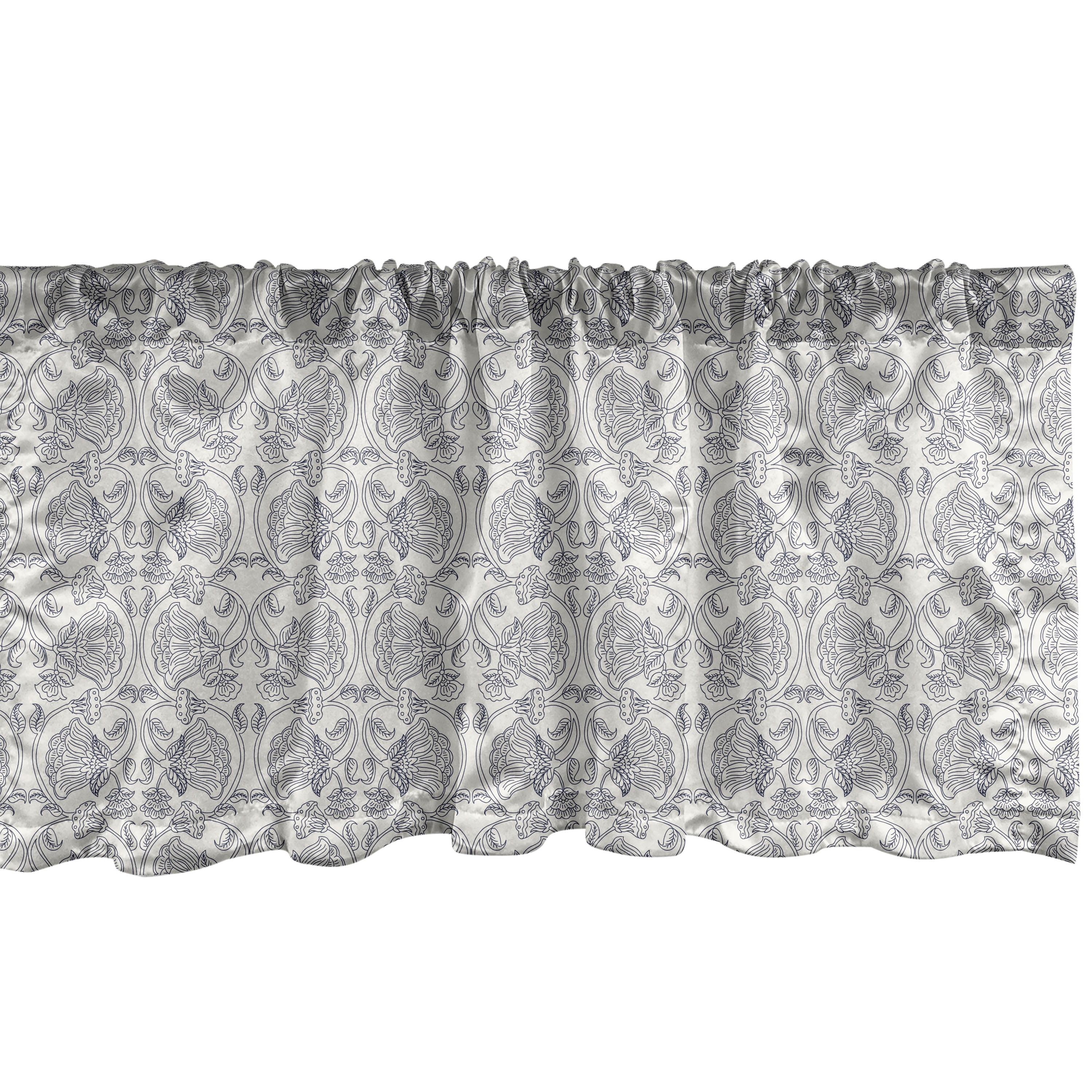 Floral Sateen Ruffled 54'' W Window Valance in