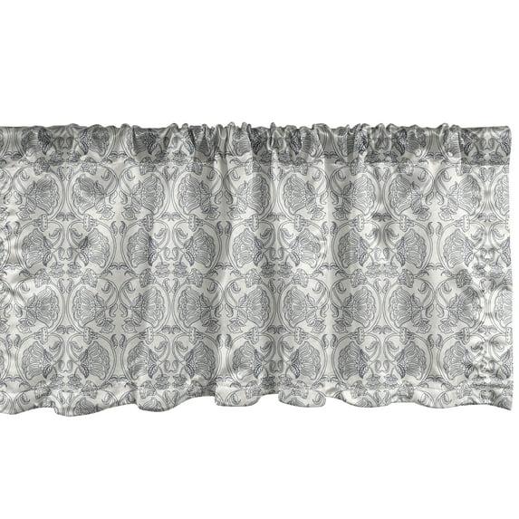 Ambesonne Floral Sateen Ruffled 54'' W Window Valance in